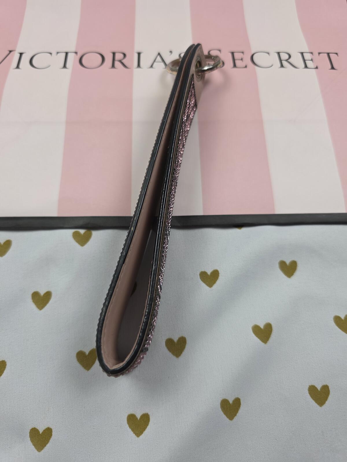 Victorias Secret Bling Wristlet Keychain Strap Rhinestone Logo
