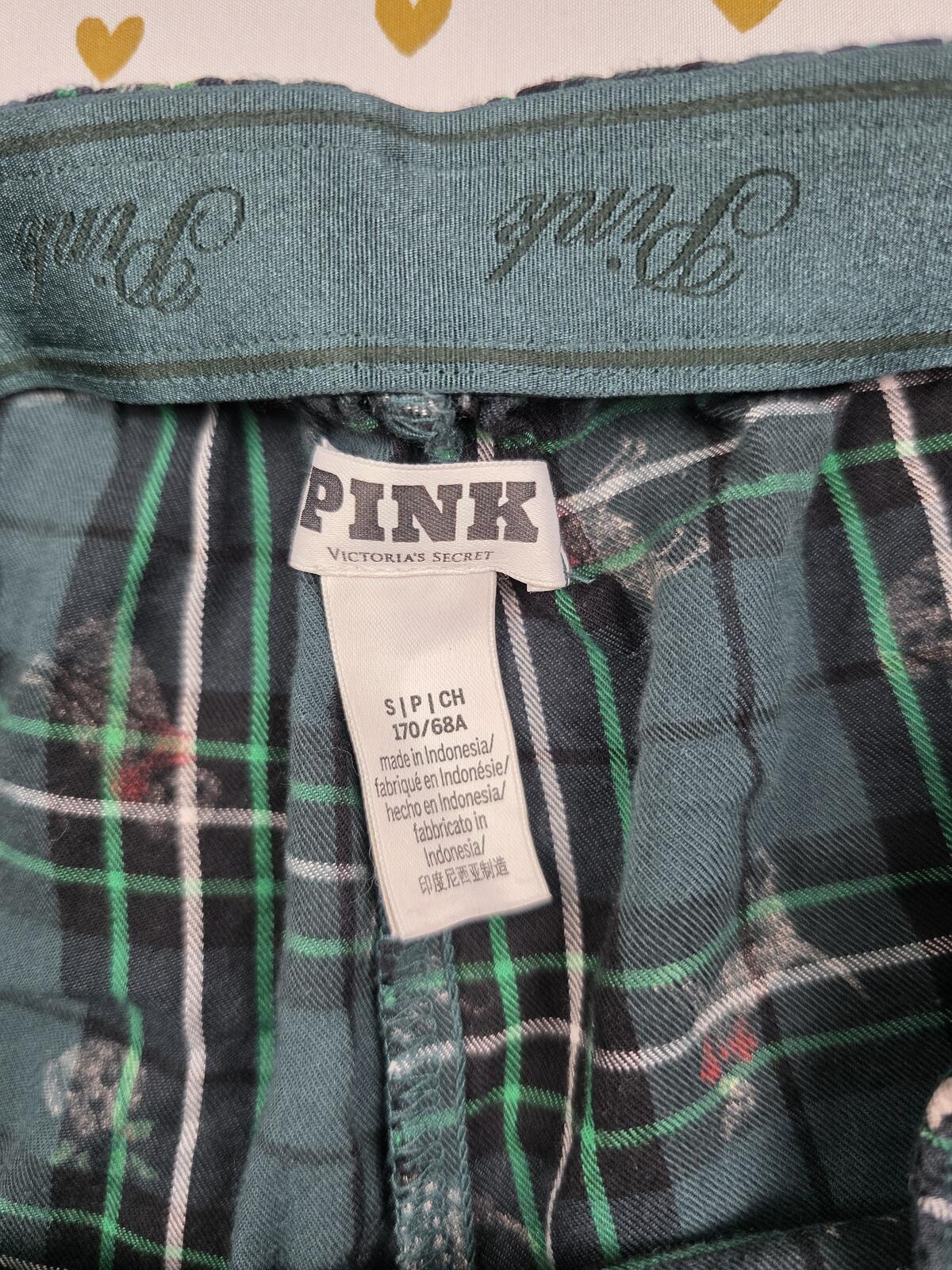 Victorias Secret PINK Dogs Plaid Small Sleep Shorts Boxers Pajama Bottoms