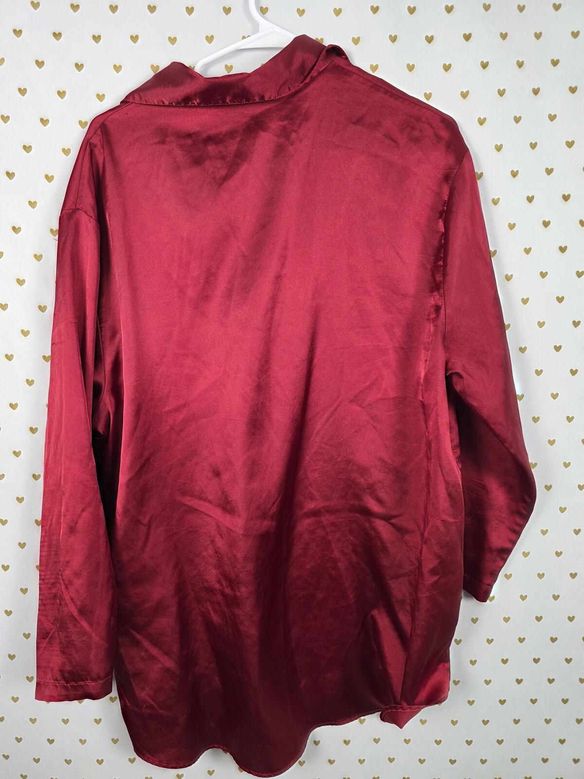 Victorias Secret Medium Vintage Y2k '99 Satin Red Silky Nightgown Sleep Shirt