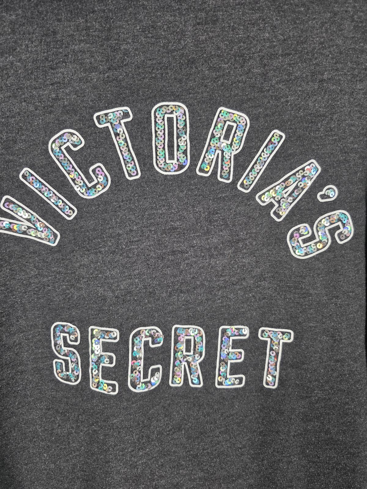 Victorias Secret Grey Sequined Bling Full zip wings Angels Hoodie Jacket MEDIUM