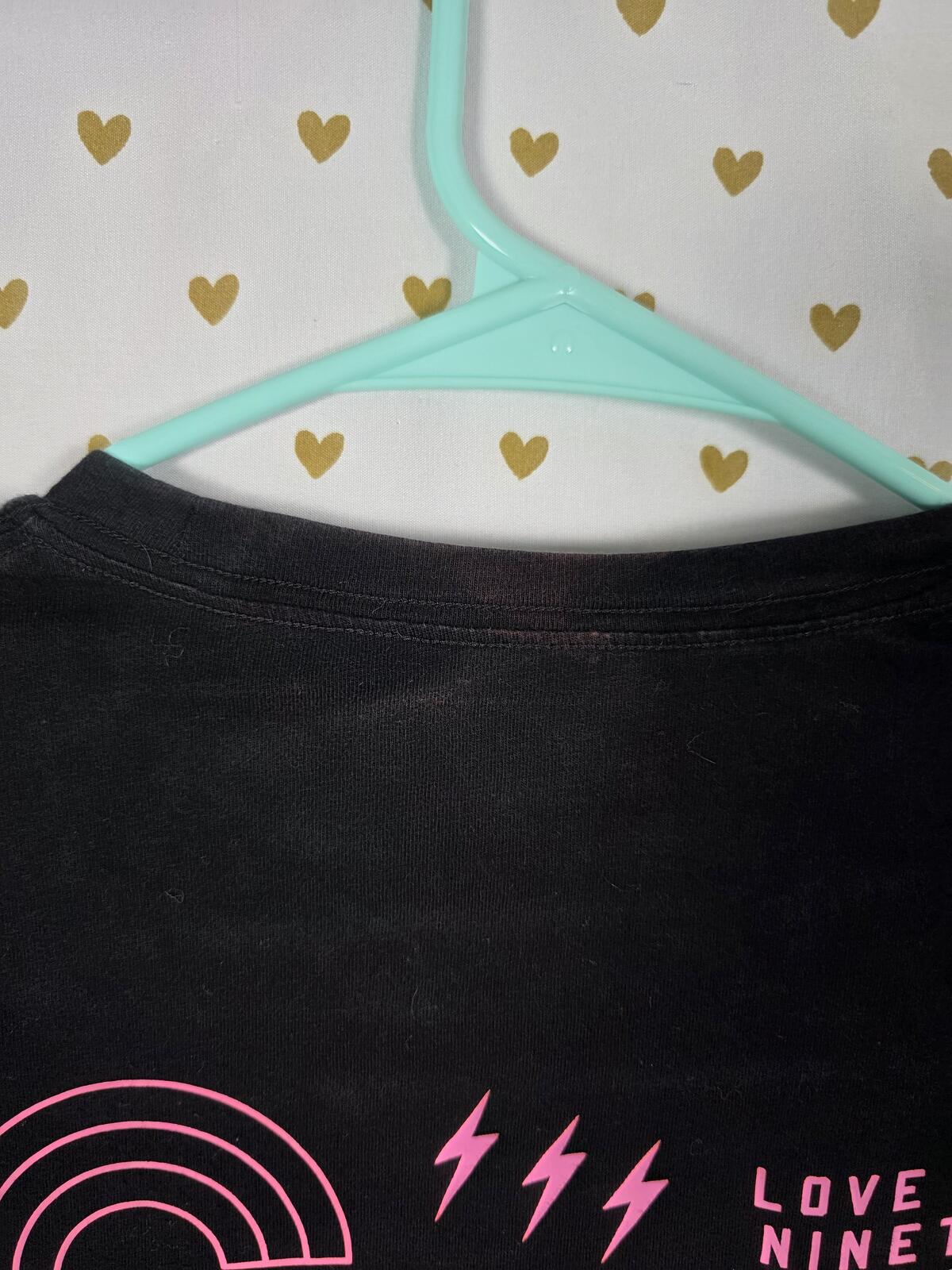 Victorias Secret PINK XS Black Long Sleeve Campus Tee shirt Love