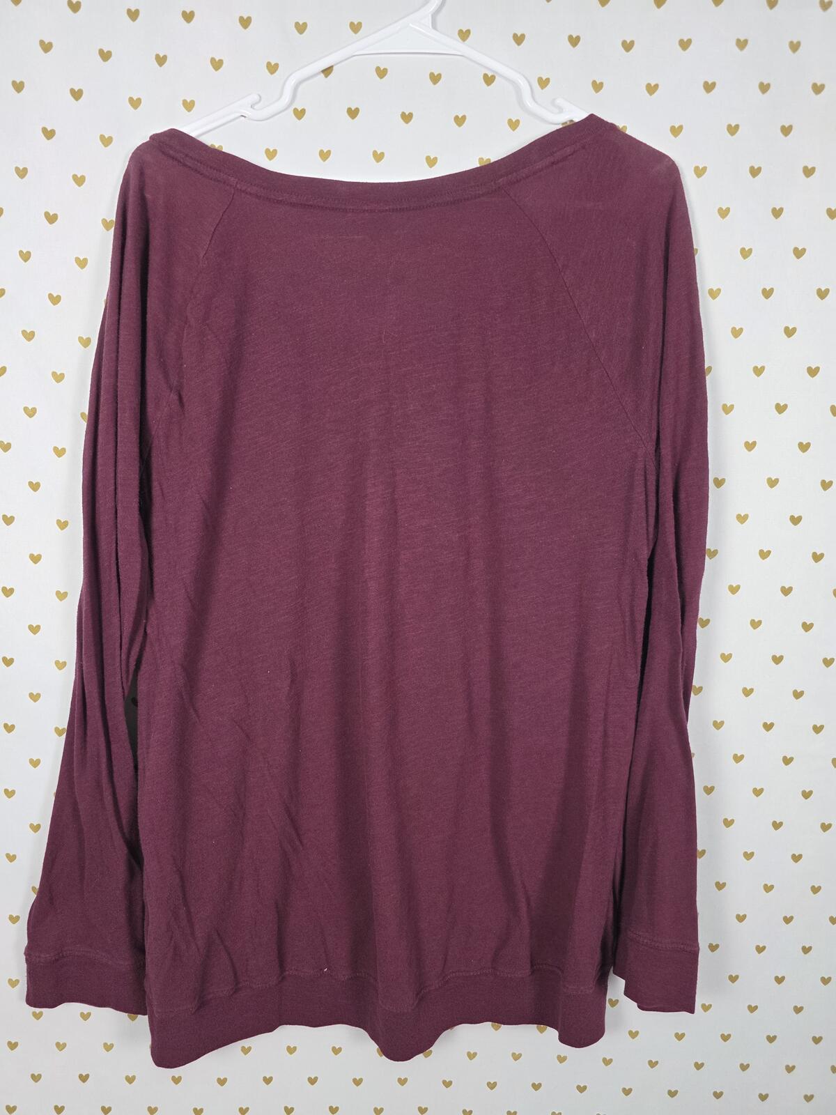 Victorias Secret PINK Leopard Cheetah Bling Sequined Maroon Tee shirt LARGE