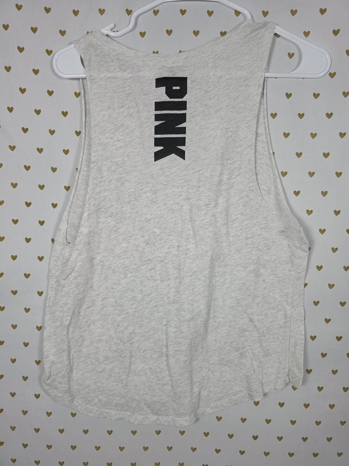 Victorias Secret PINK USA Flag Bling American Tank Top Tee SMALL