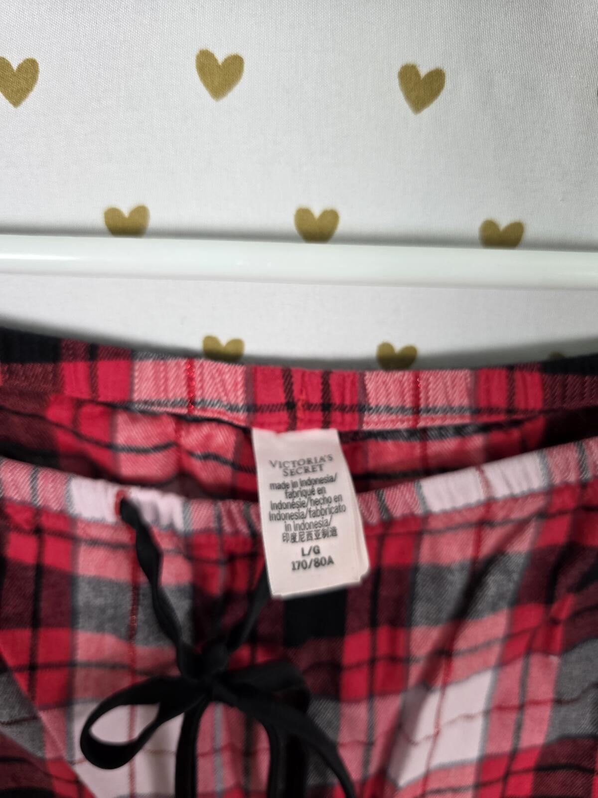 Victorias Secret Red Plaid Sleep Pants Pajama Bottoms PJ LARGE