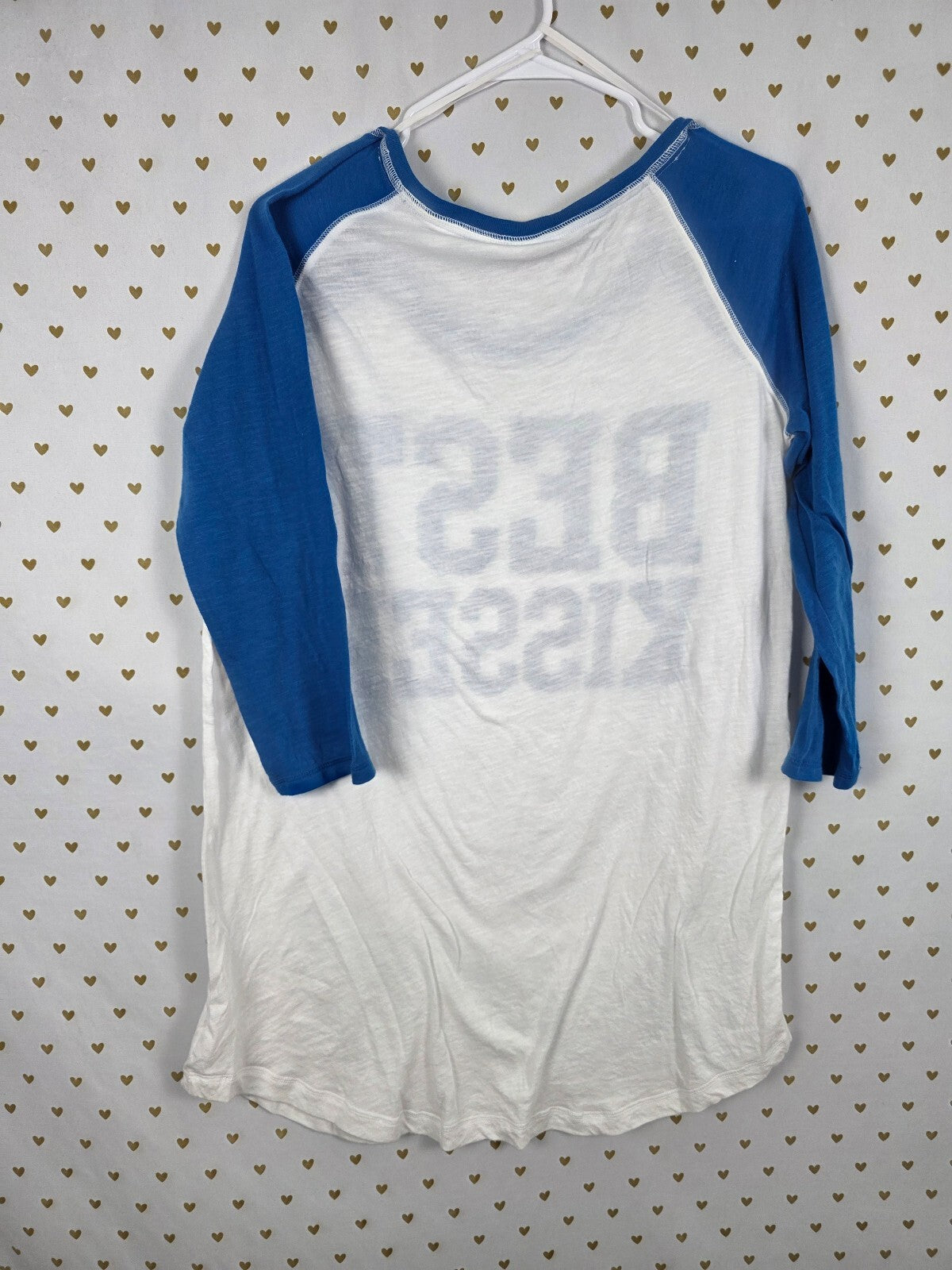 Vintage Victoria's Secret PINK Best Kisser Shirt L Blue Raglan Y2K Dog