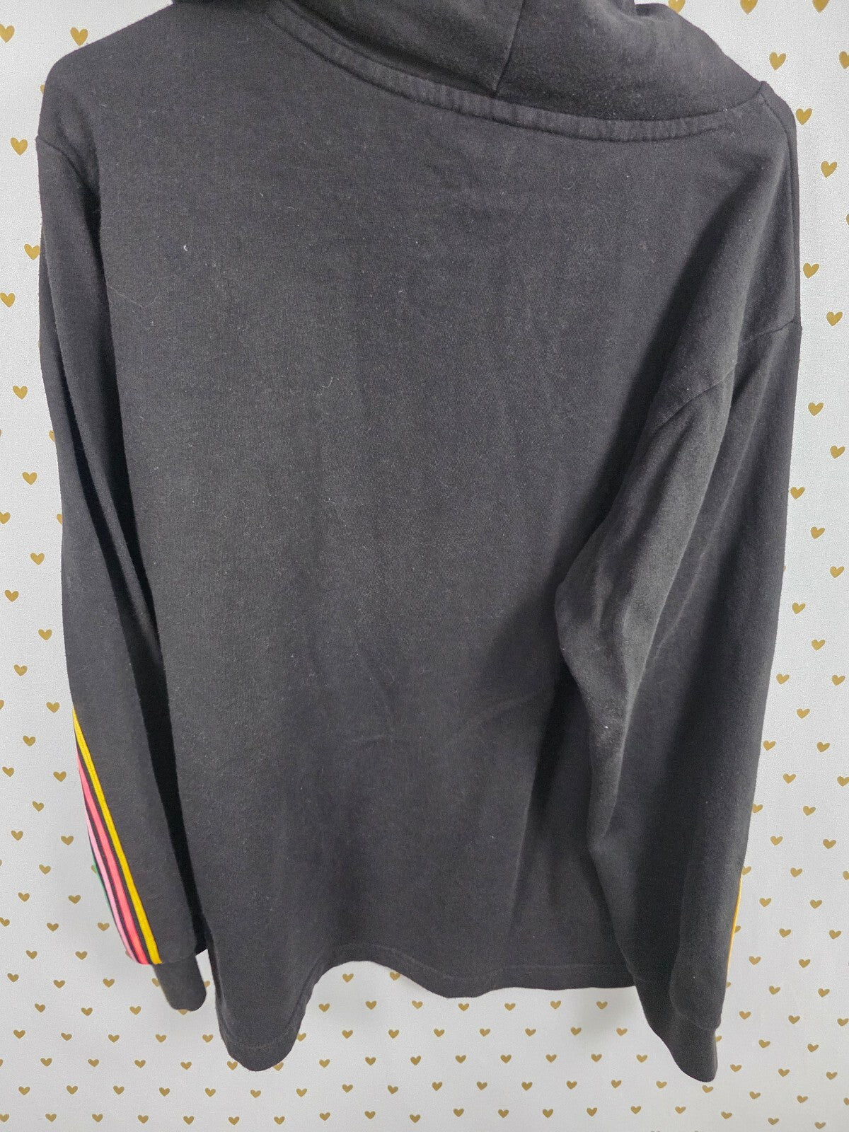 Victorias Secret Pink Rainbow Stripe Medium Pullover Hoodie Sweater