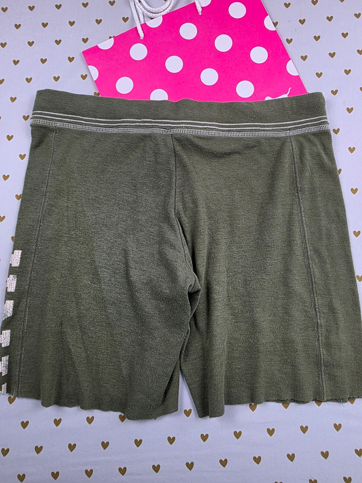 Victorias Secret PINK Green Vintage Sweat Shorts 86 University Medium