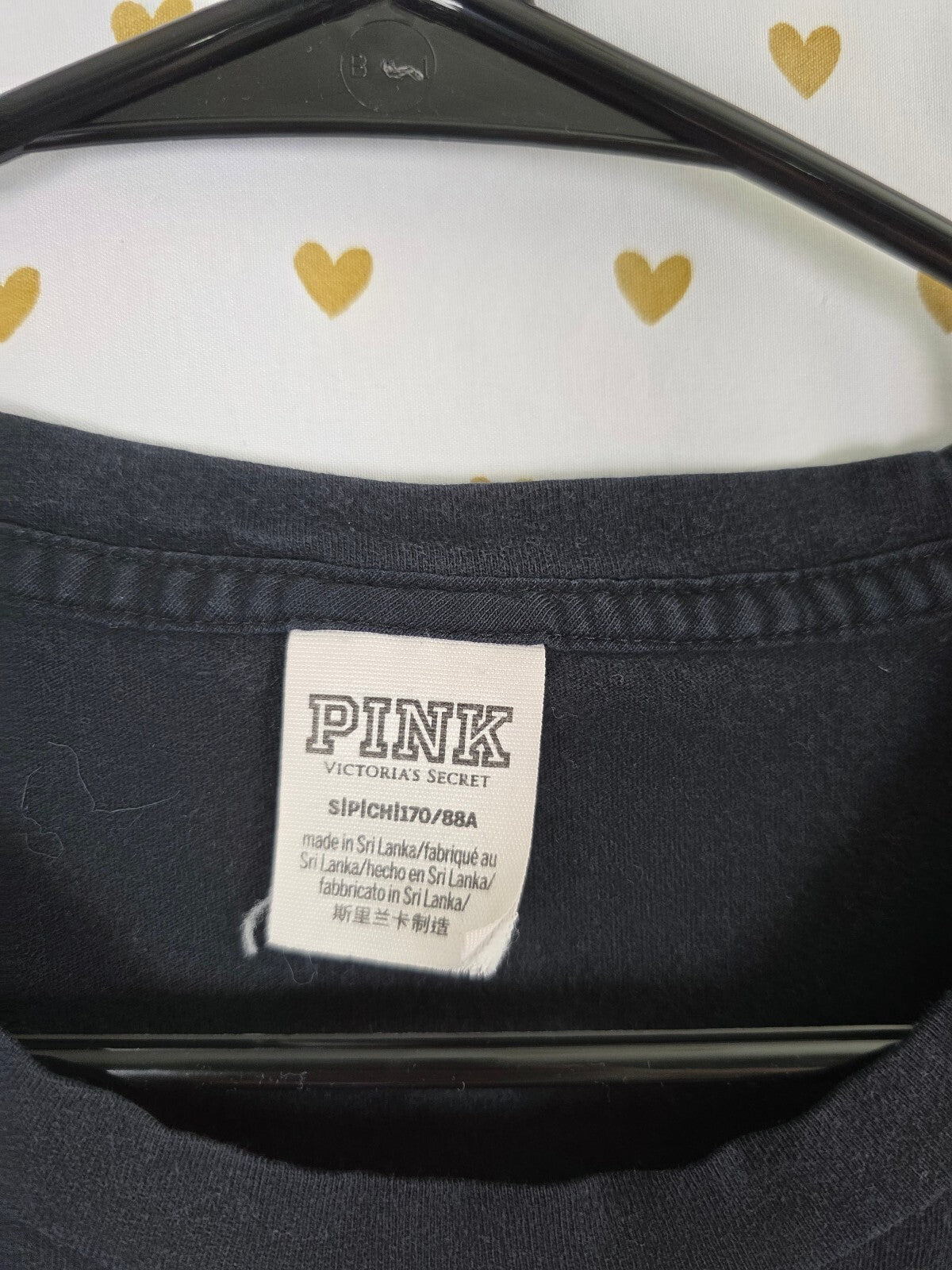 Victorias Secret PINK HTF Rainbow Logo Bling Sequined Tee shirt Small