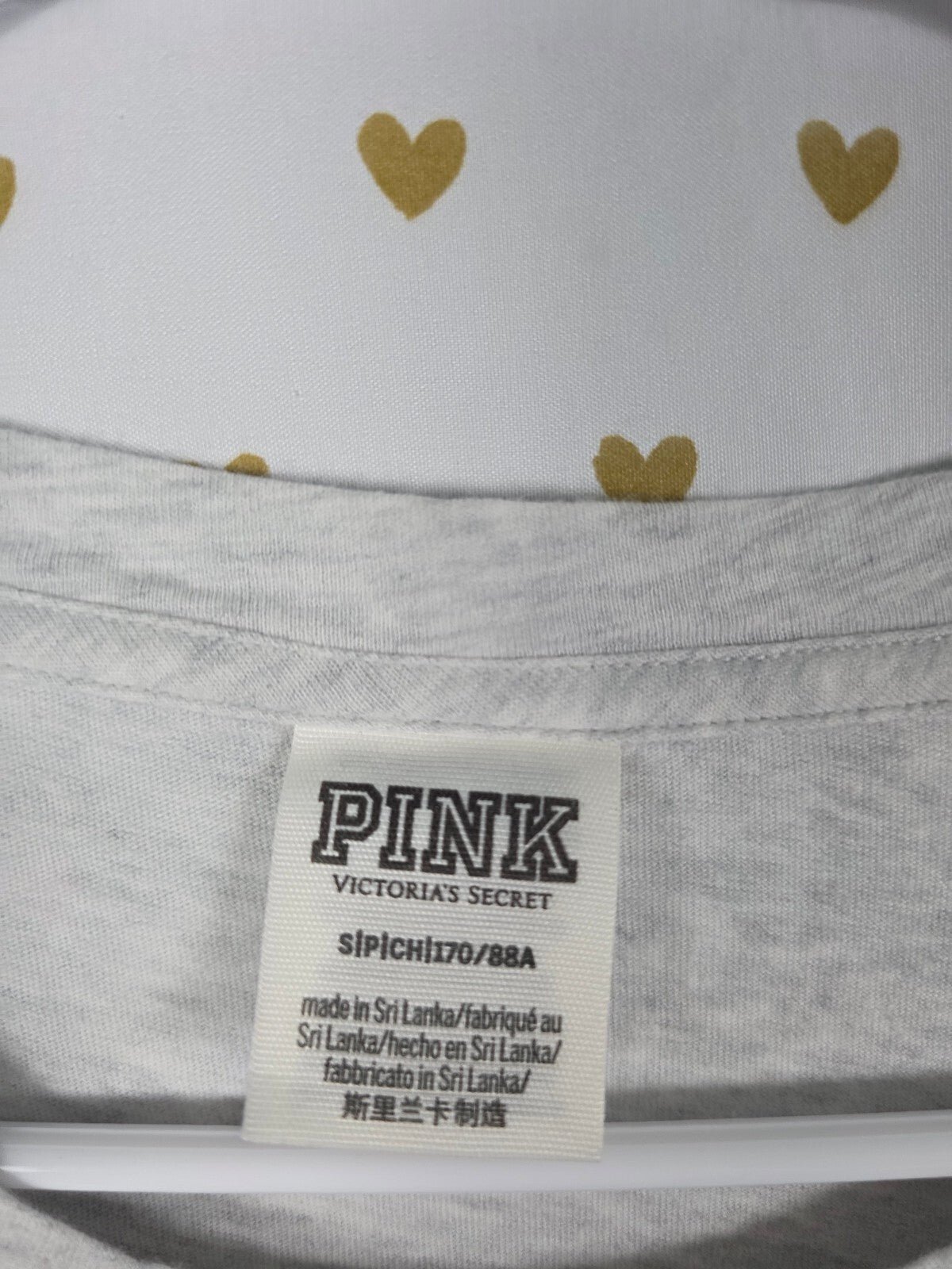 Victorias Secret PINK Love BLING Studded Rainbow Logo tee shirt SMALL
