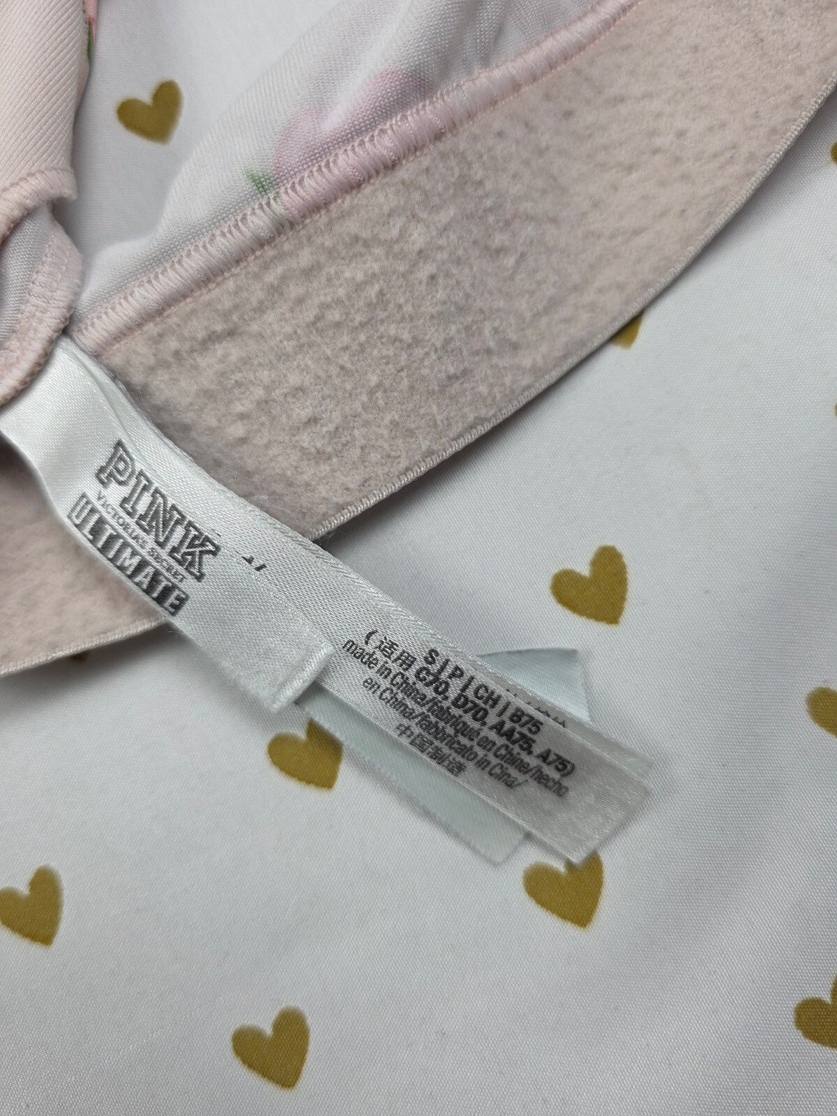 Victorias Secret Pink Peaches Sports bra Small Bralette Bra Top Tank