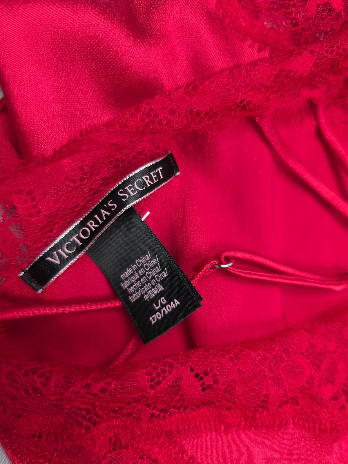 Victorias Secret red Satin Babydoll Tank Top Silky Large