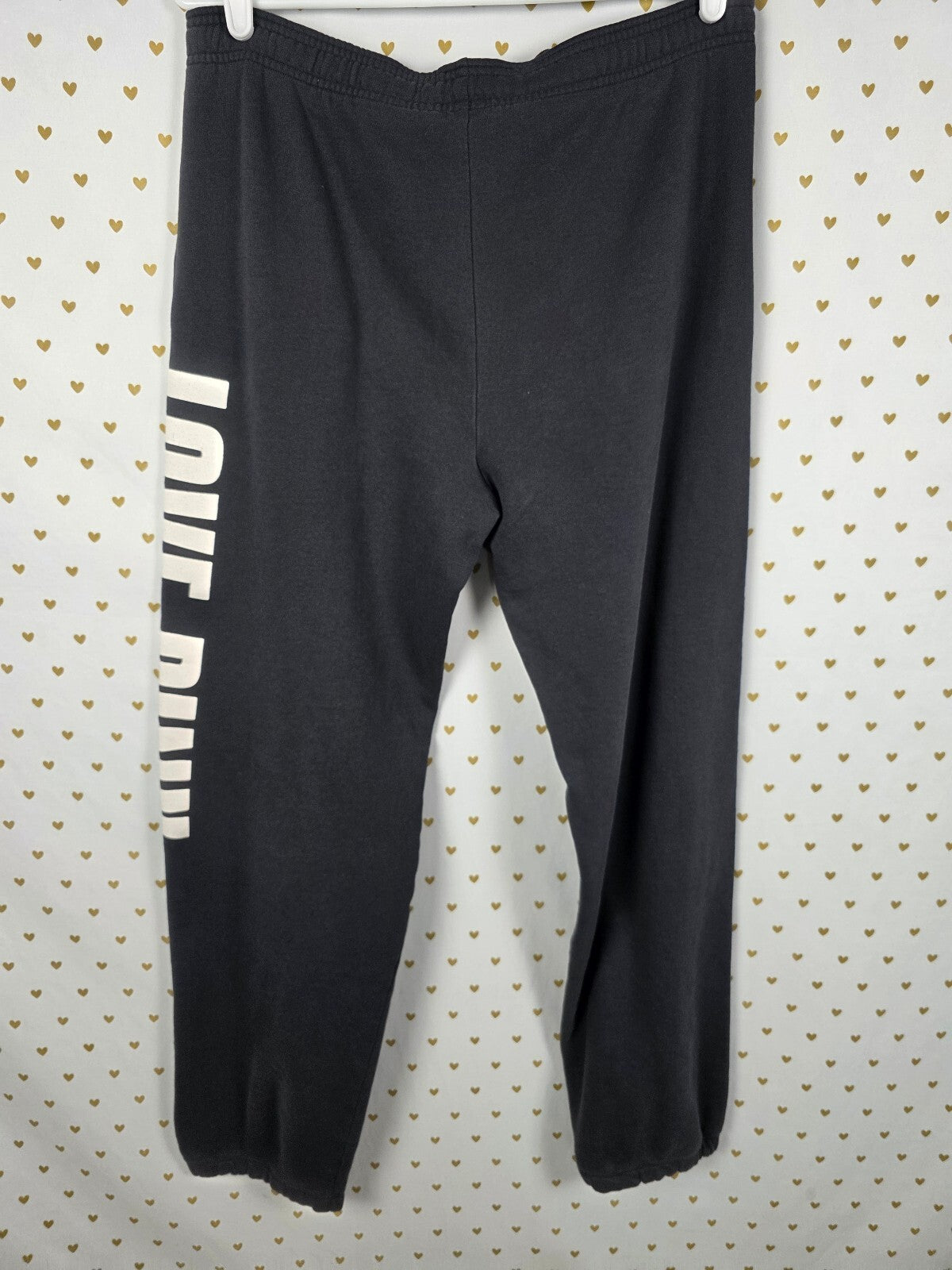 Victorias Secret PINK LOVE Black Sweats Sweatpants SMALL