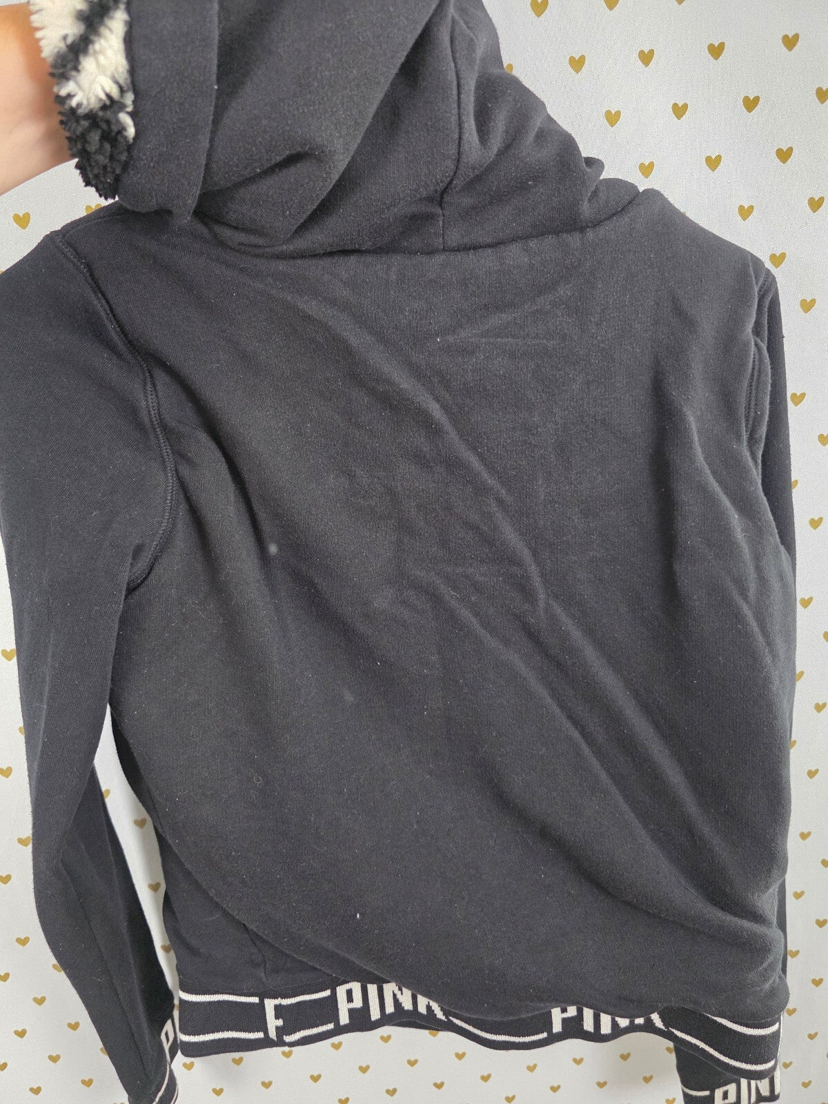 Victorias Secret Pink Sherpa Lined Thick Warm Full zip Hoodie Jacket XS