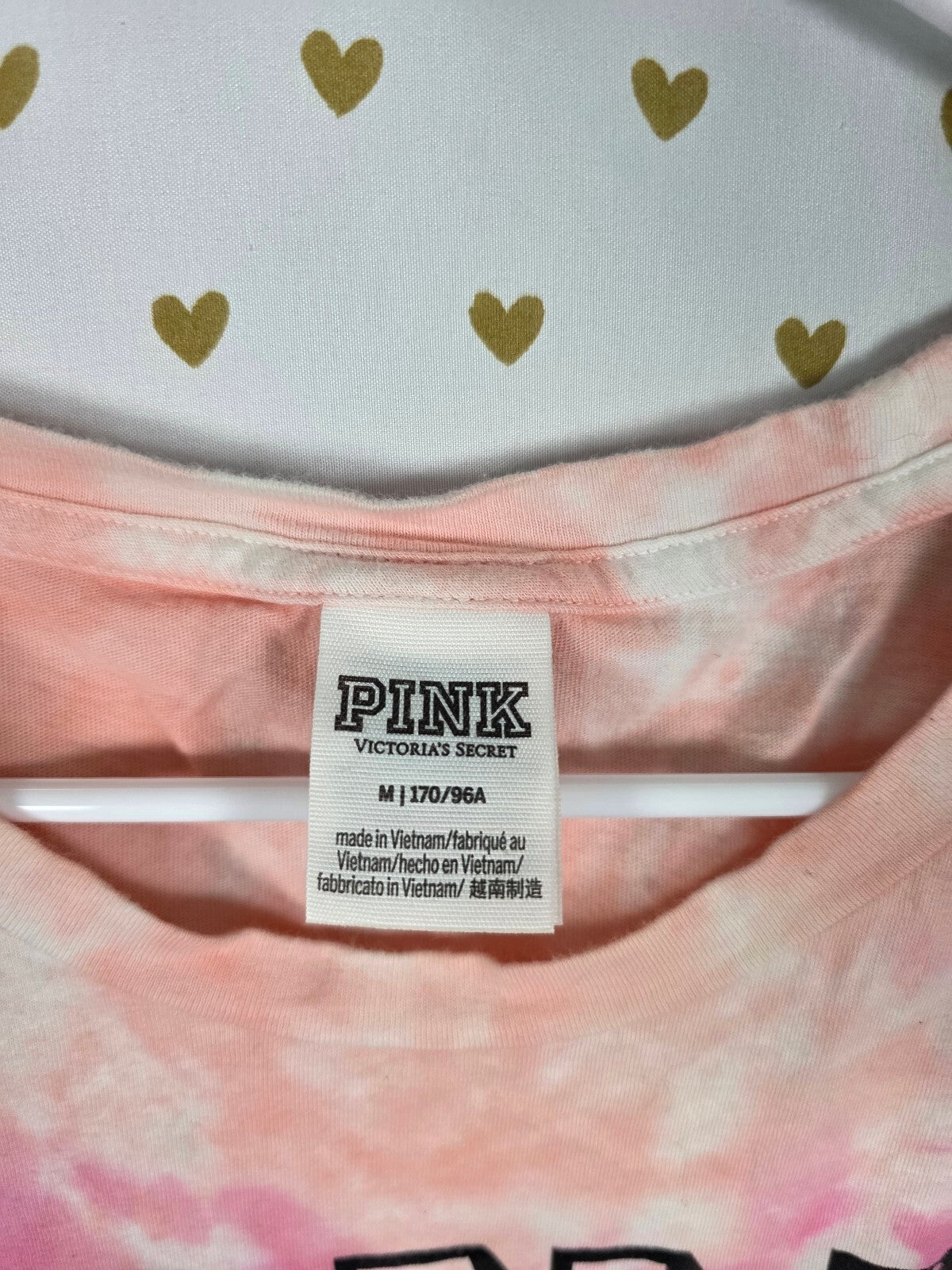 Victorias Secret PINK Tye Dye Logo Tee shirt MEDIUM