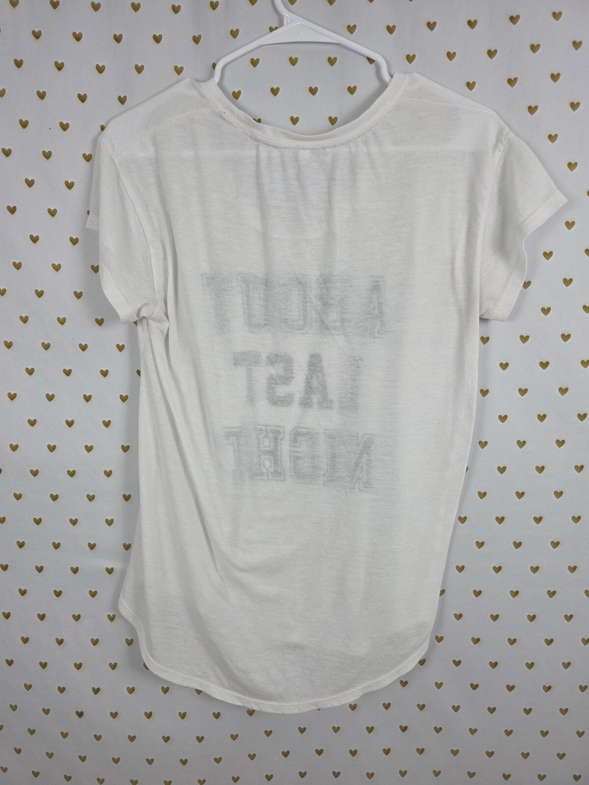 Victorias Secret About last night White Logo Tee shirt Medium