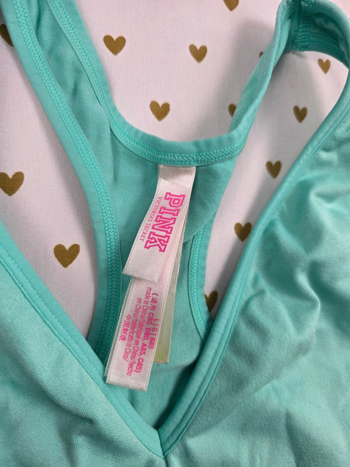 Victorias Secret Pink Teal Sports Bra Large Bralette Bra Top Tank