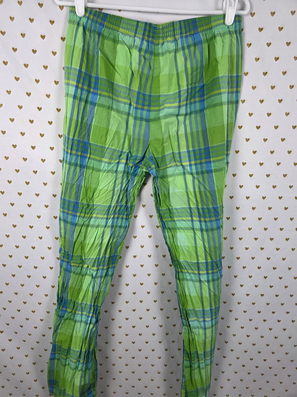 Victorias Secret Green Plaid Cotton Vintage LARGE Sleep Pants Pajama PJ Bottoms