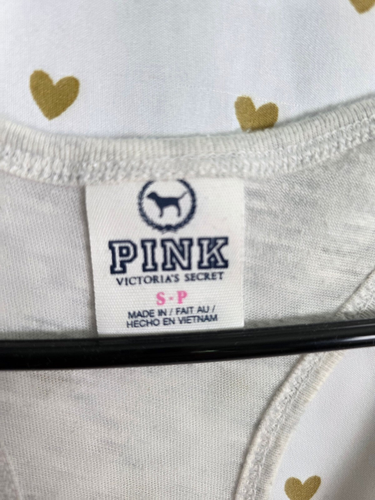 Victorias Secret PINK BLING Love Tank Top Sequined Muscle Tee SMALL