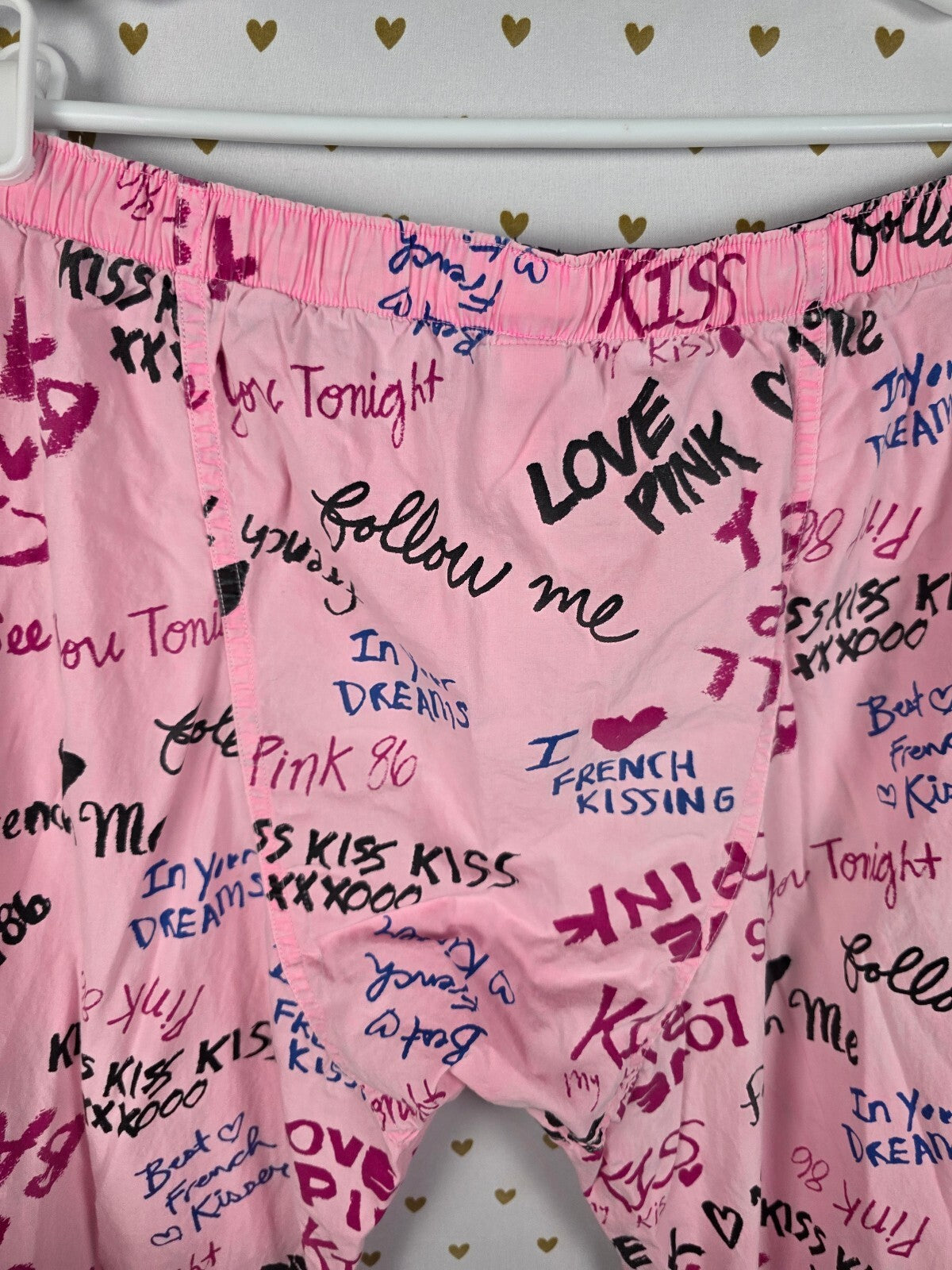 Vintage Victoria's Secret PINK Pajama Pants Graffiti Call Me Baby Y2K Boyfriend