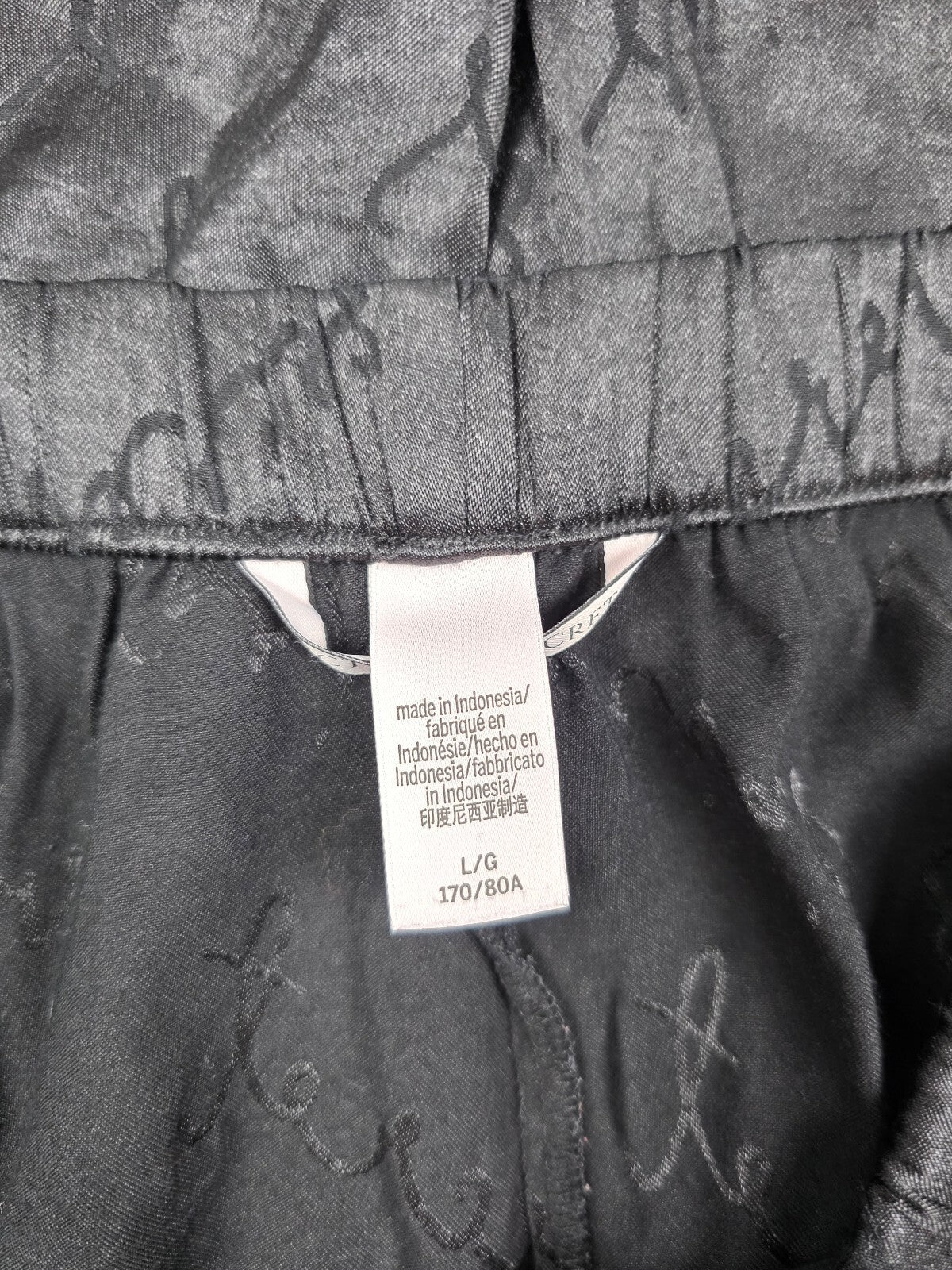 Victorias Secret Black Satin Large Sleep Pants Pajama PJ Bottoms