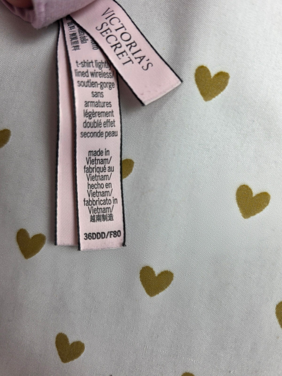 Victorias Secret Purple Logo Strap Wireless No Wire Bra T Shirt 36DDD 36F