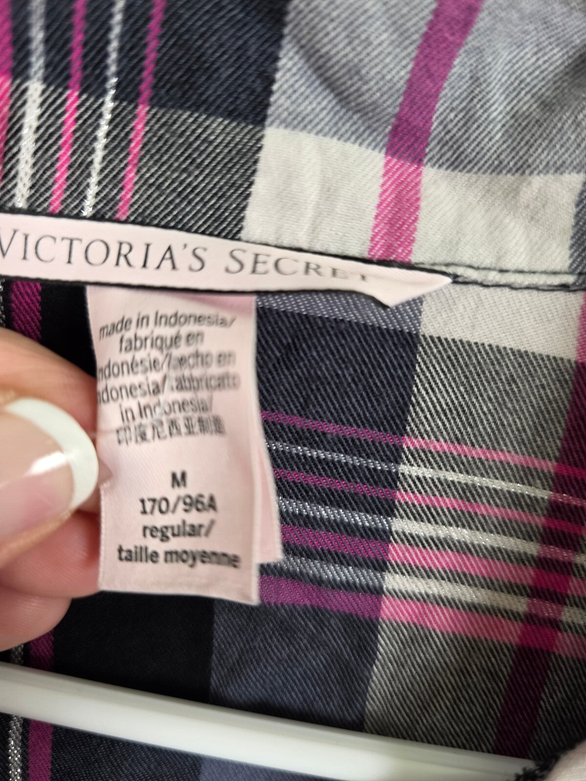 Victorias Secret Plaid Sleep Set Pajama Pants Shirt Outfit Sleep Medium