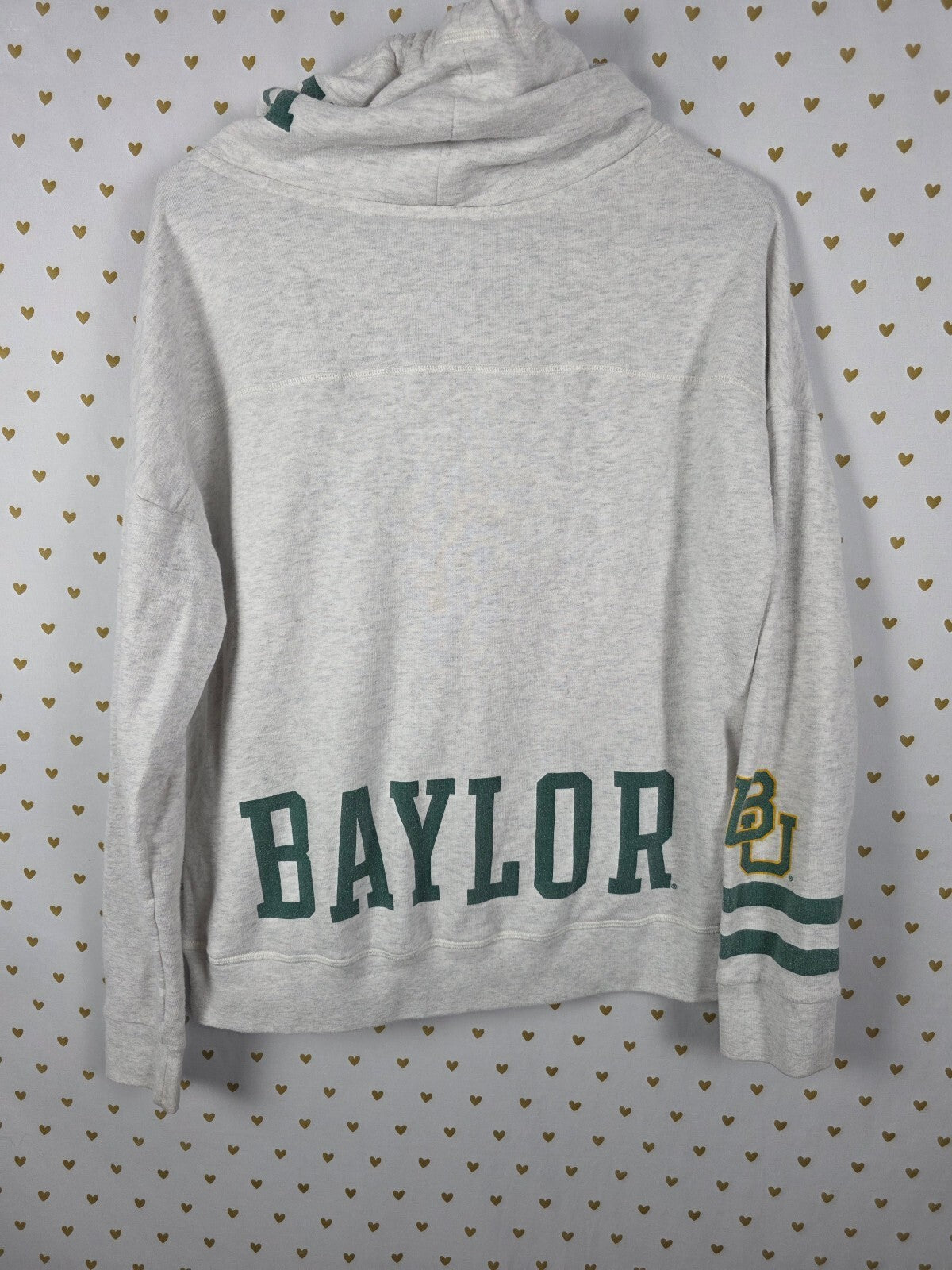 Victoria's Secret PINK Baylor University Bears Hoodie Sweatshirt Gray Green M