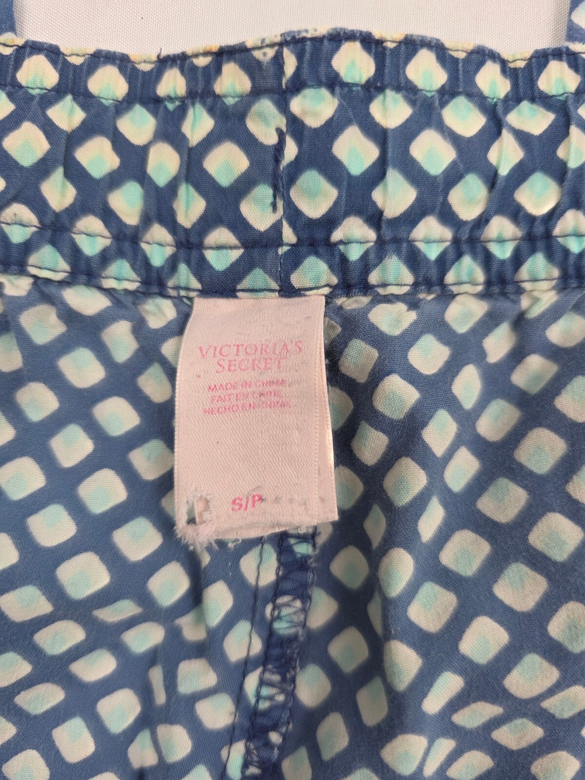 Victorias Secret Vintage Blue Polka Dot Small Sleep Pants Pajama PJ Bottoms
