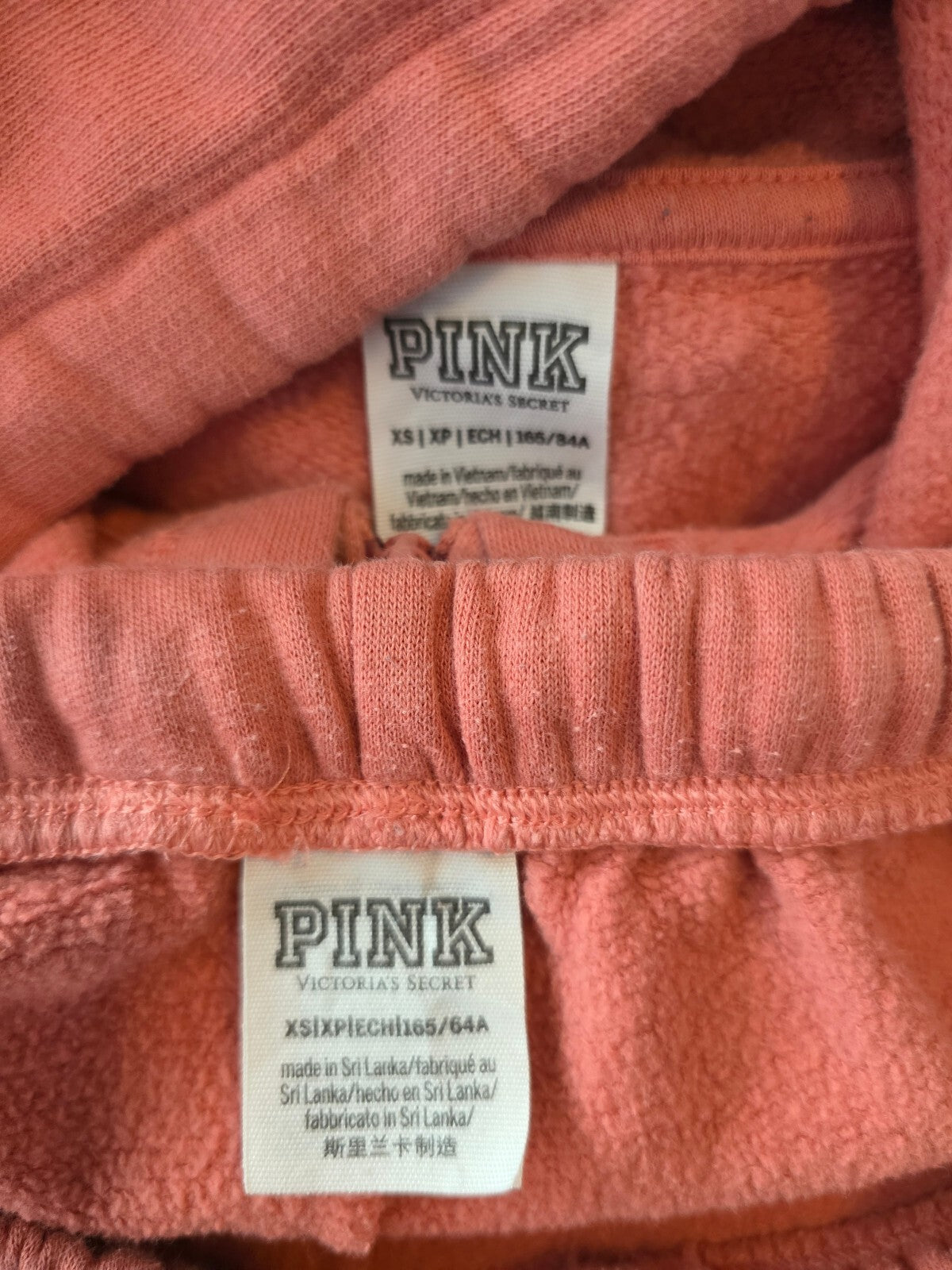 Victorias Secret Pink Logo Full Zip Hoodie Jacket Sweats Sweatpants SET XS