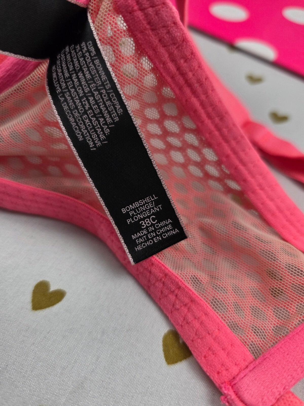 Victorias Secret Neon Sexy Bombshell add 2 sizes push Up bra Plunge 38C