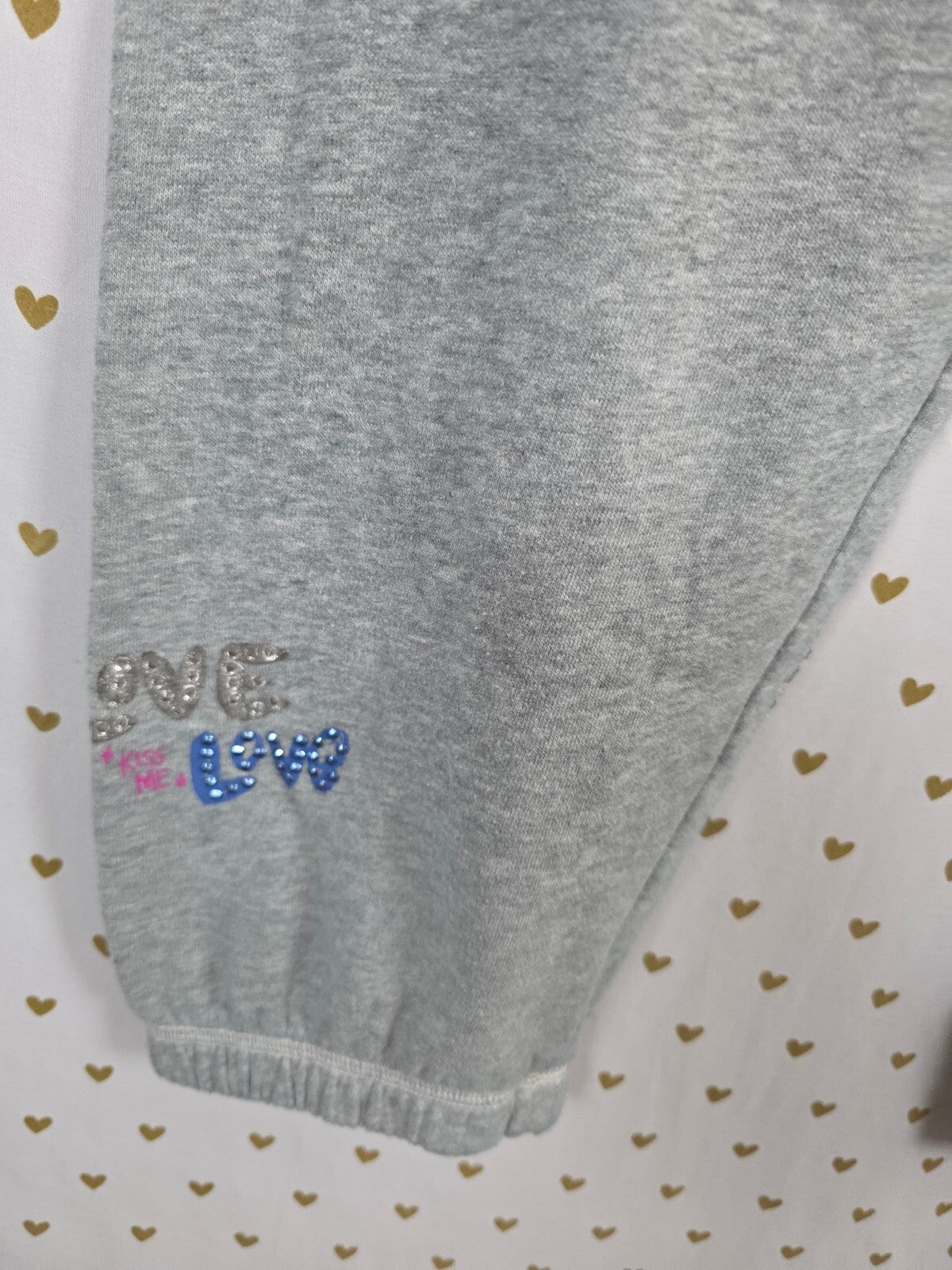 Vintage Victoria's Secret PINK Rhinestone Hearts Balloons Sweatpants S RARE