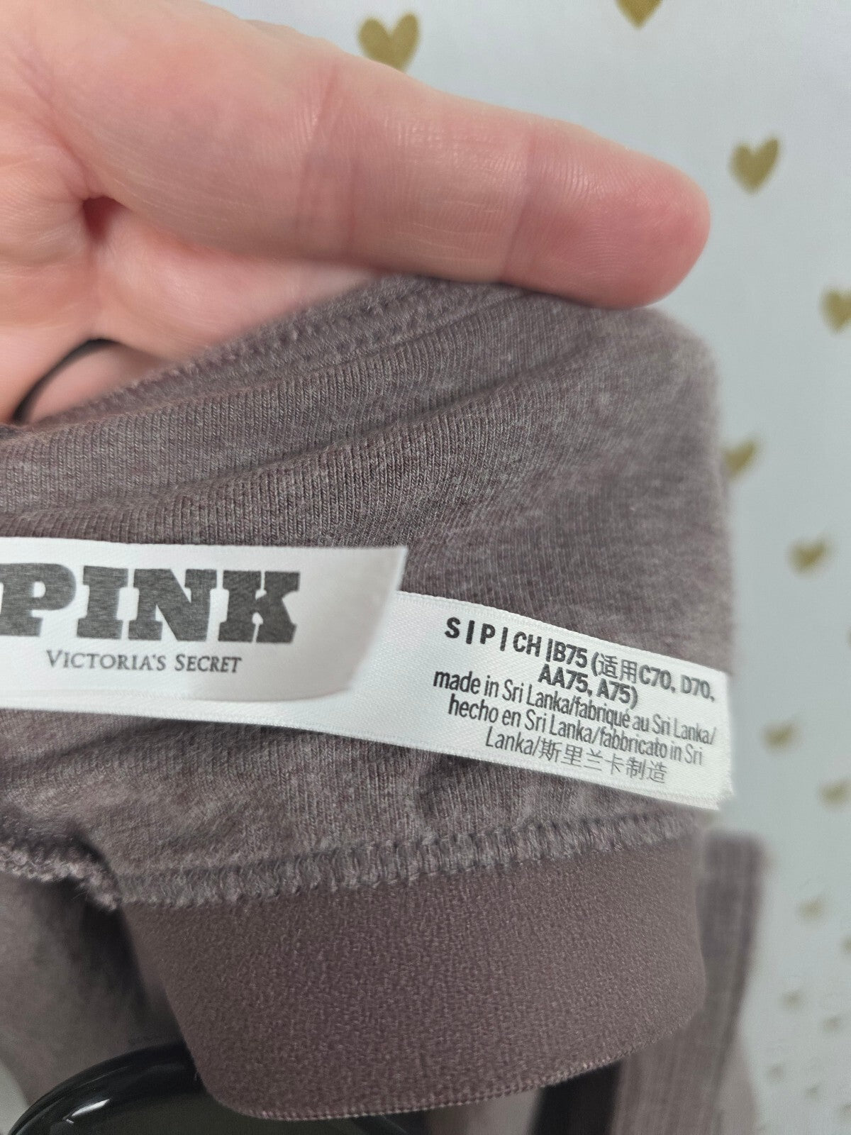 Victorias Secret PINK Shelf Bra Tank Top Racerback Grey SMALL
