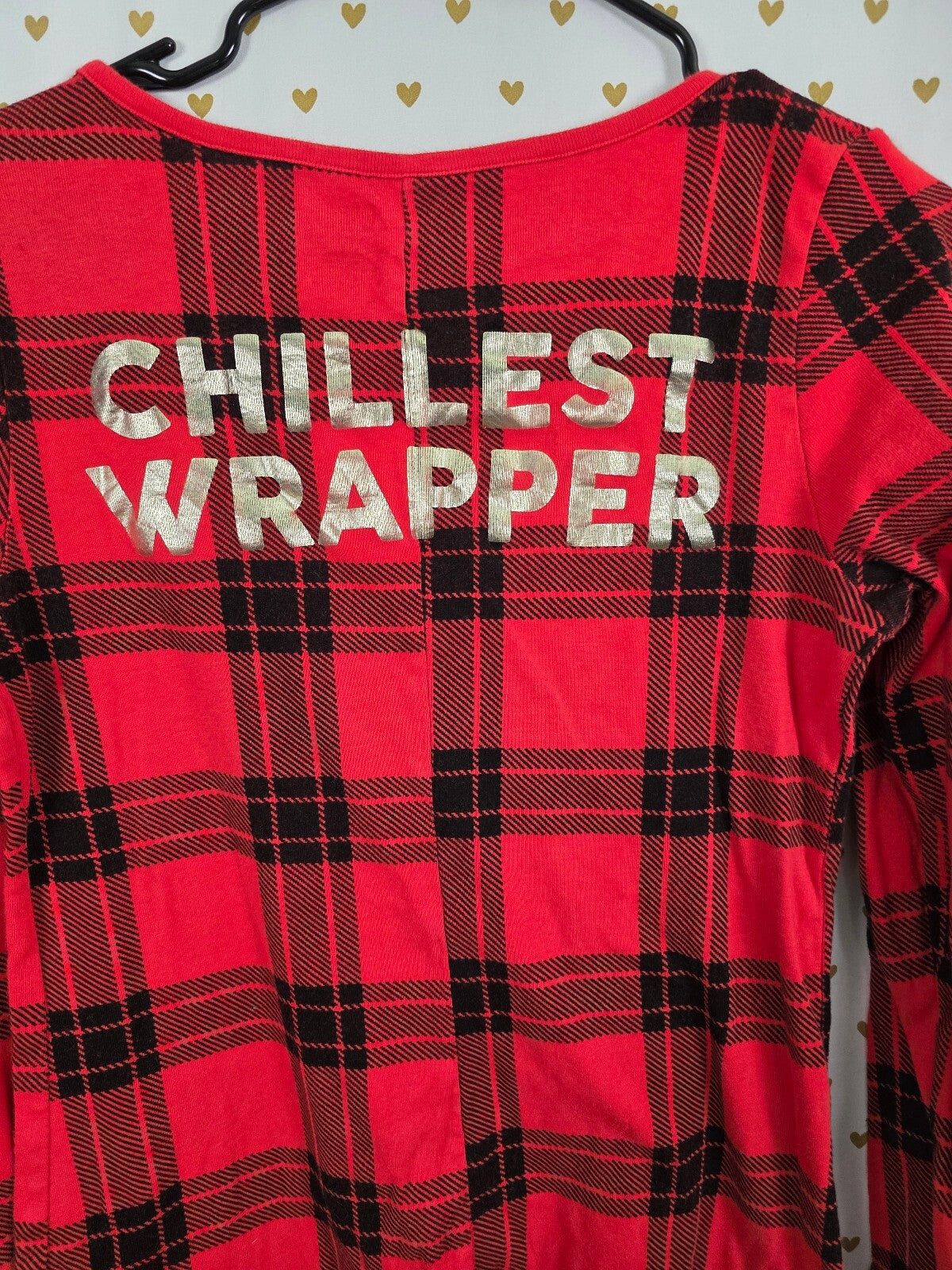 Victorias Secret Pink Red Plaid One Piece PJ Outfit Chillest Wrapper Christmas M