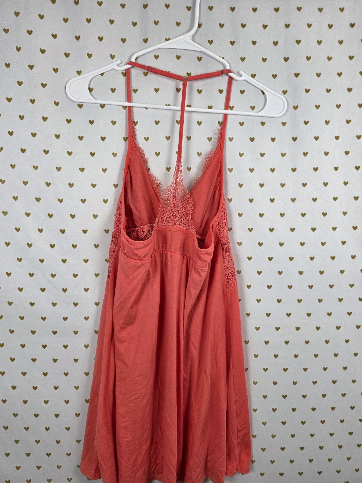 Victorias Secret Soft Orange Racerback Nightie Nightgown Sleep Dress Lingerie M