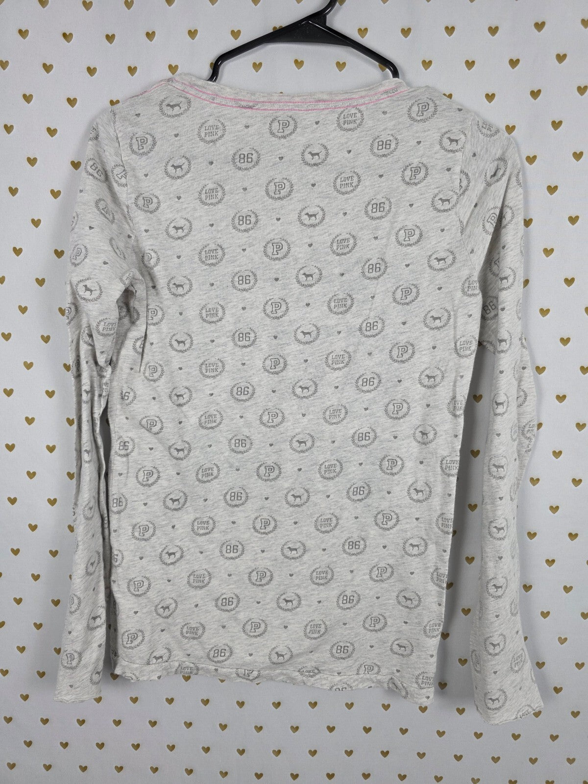 Victorias Secret PINK University PROP OF Vintage Y2k Long Sleeve Logo Tee Shirt