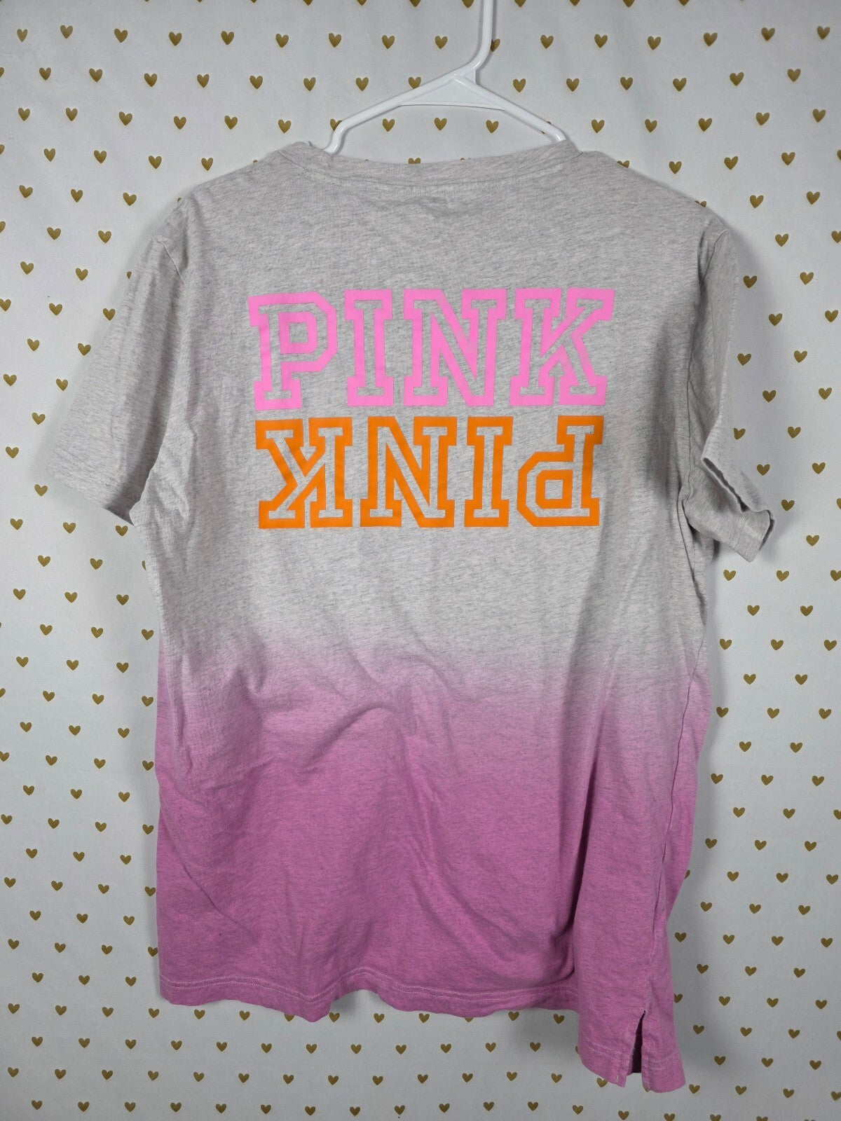 Victorias Secret PINK Gradient Logo Tee shirt LARGE