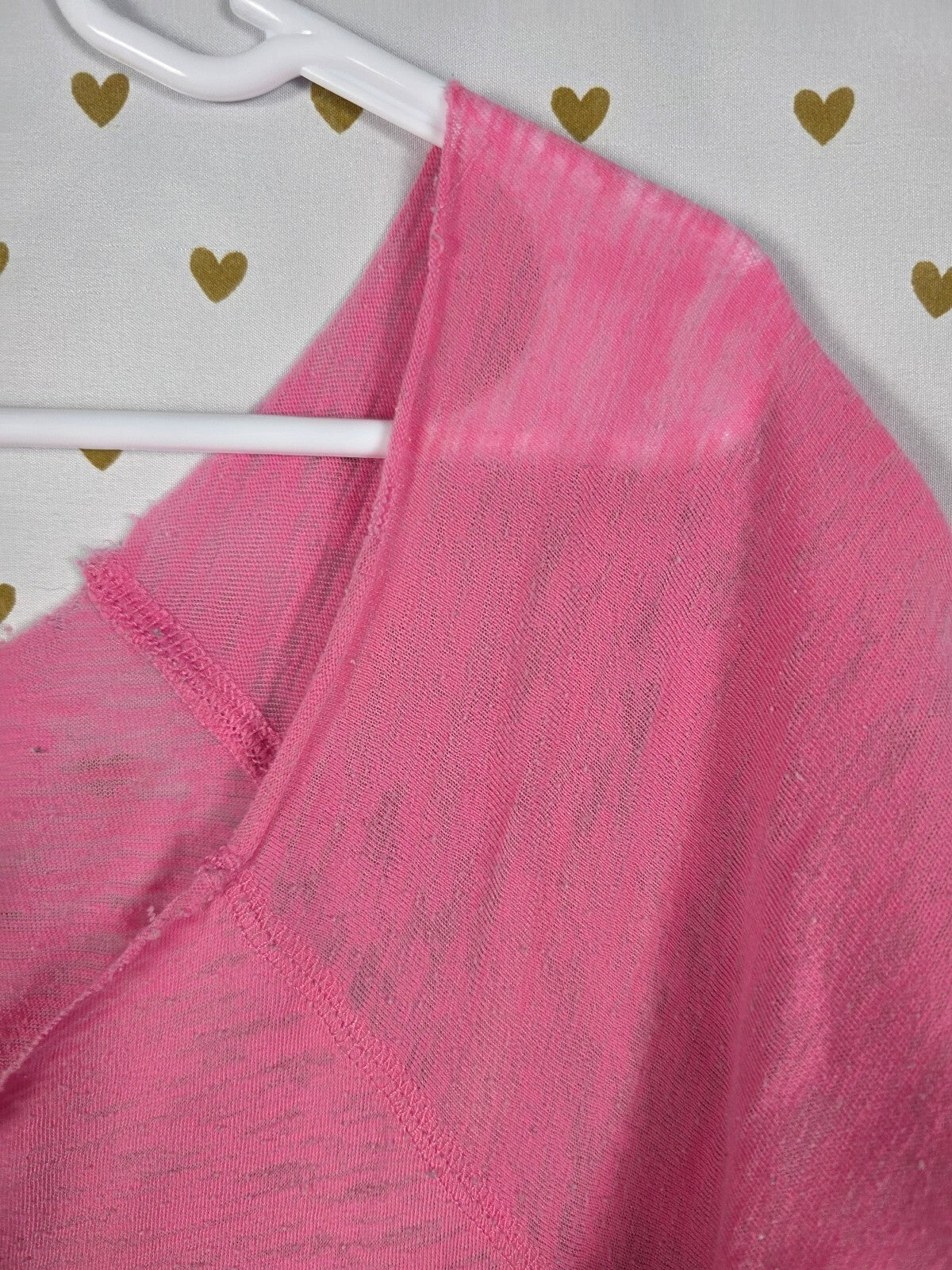Vintage PINK Heart Pink Sleep Shirt Nightgown Show Me Yours I'll Show You Mine