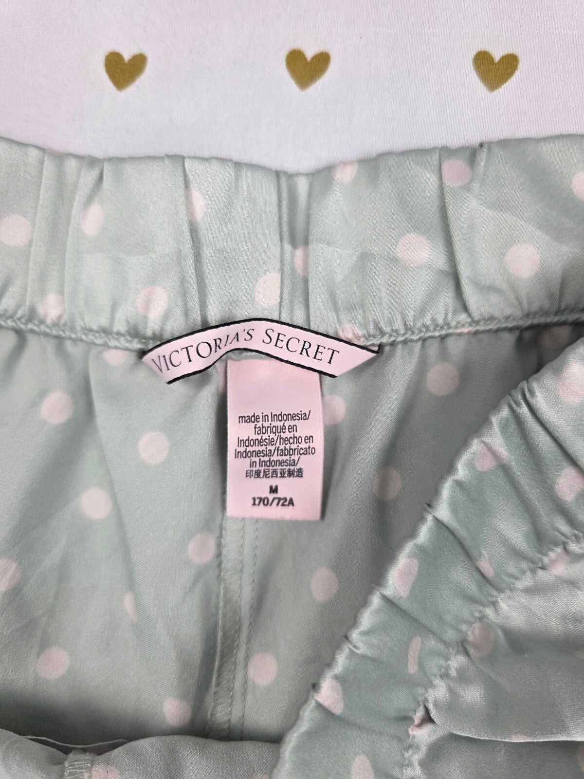 Victorias Secret Polka Dot Mint Medium Sleep Shorts Boxers Pajama Bottoms