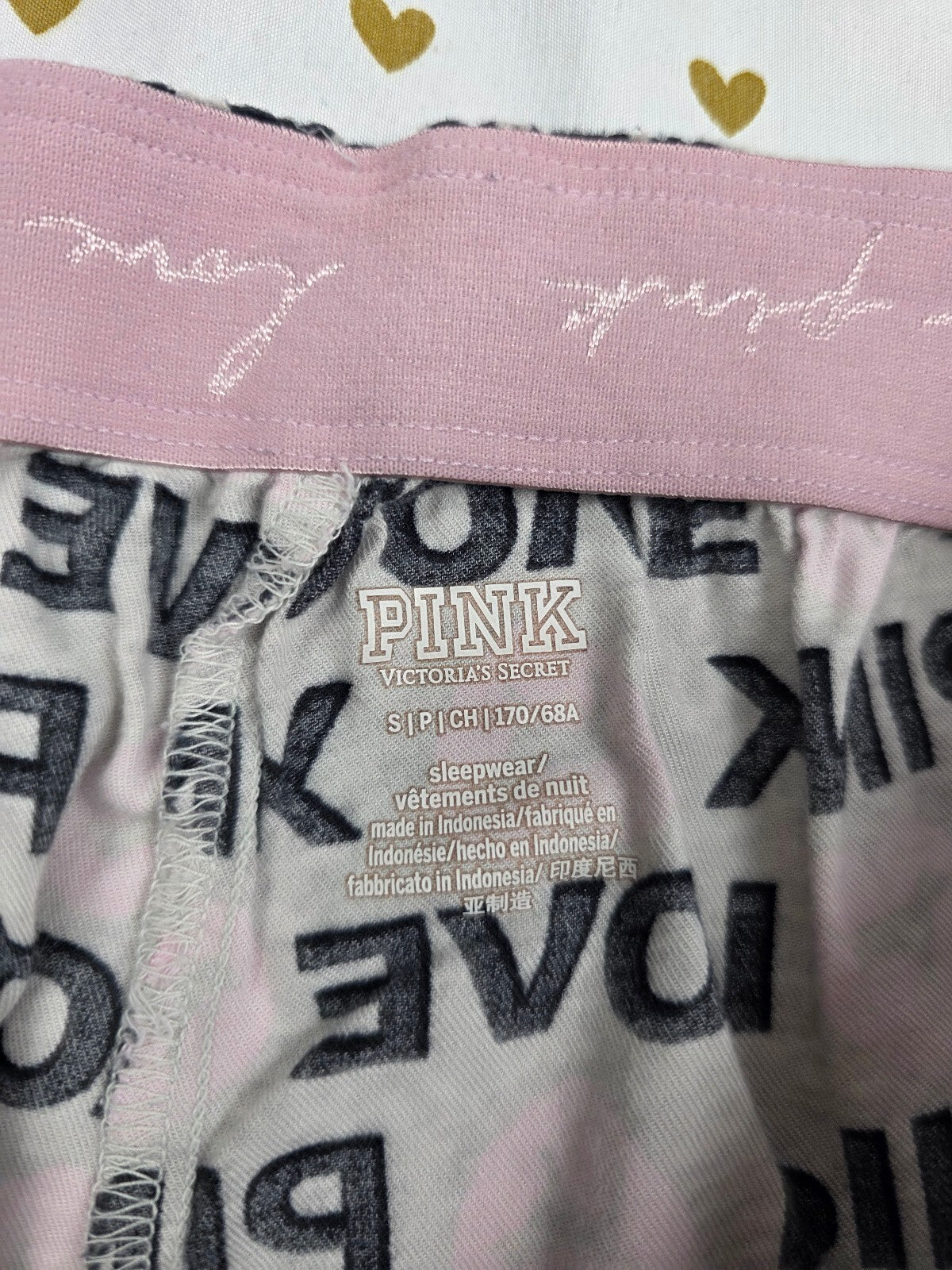 Victorias Secret PINK Logo LOVE Small Sleep Shorts Boxers Pajama Bottoms