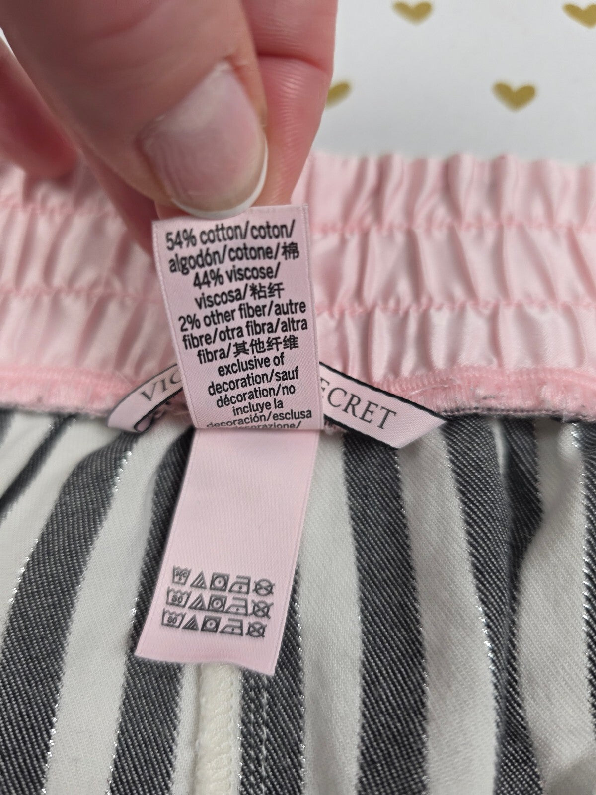 Victorias Secret Striped Large Sleep Shorts Boxers Pajama Bottoms