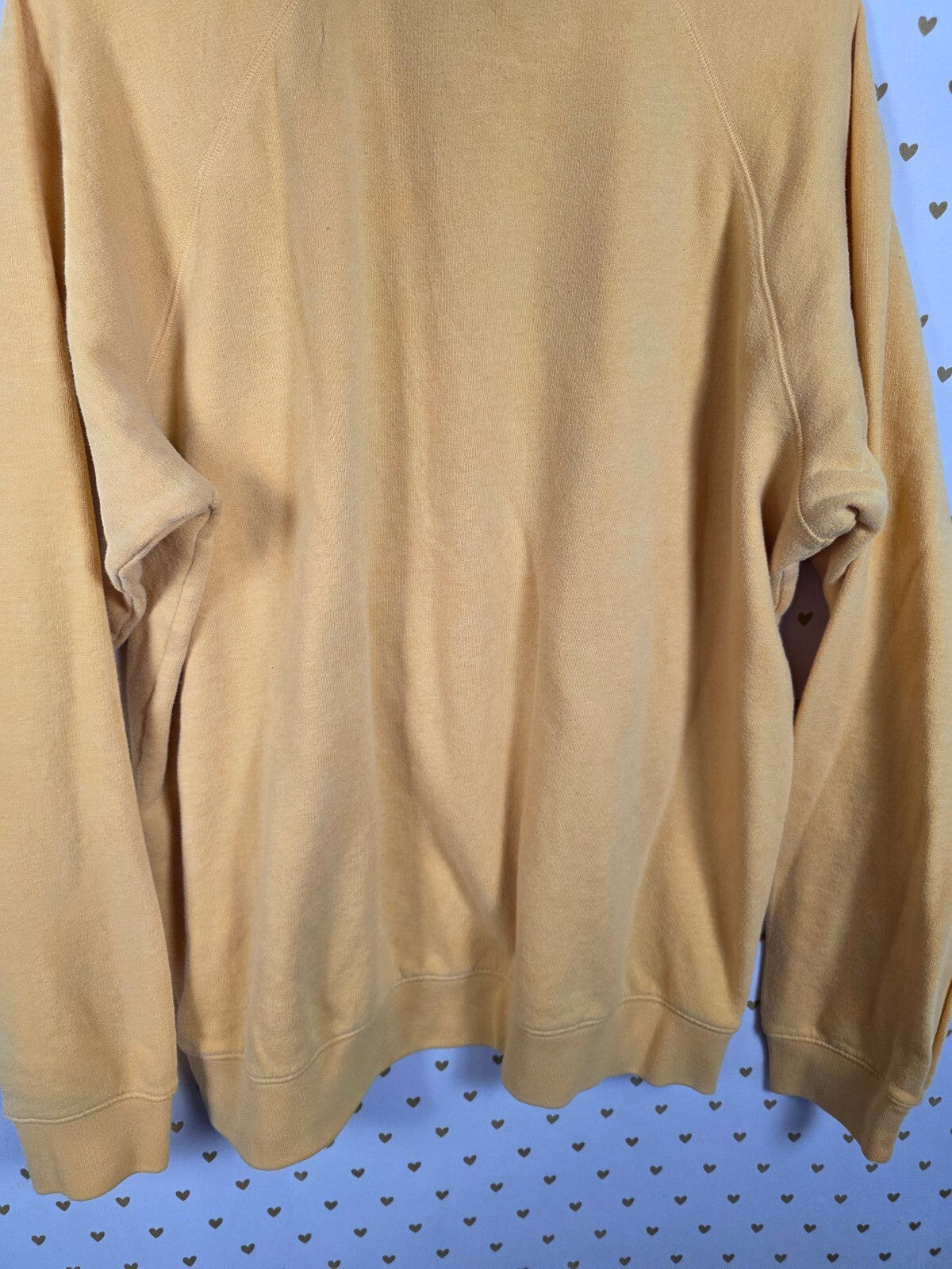 Victorias Secret Pink Embroidered raised Logo Crew Sweater Shirt Yellow LARGE