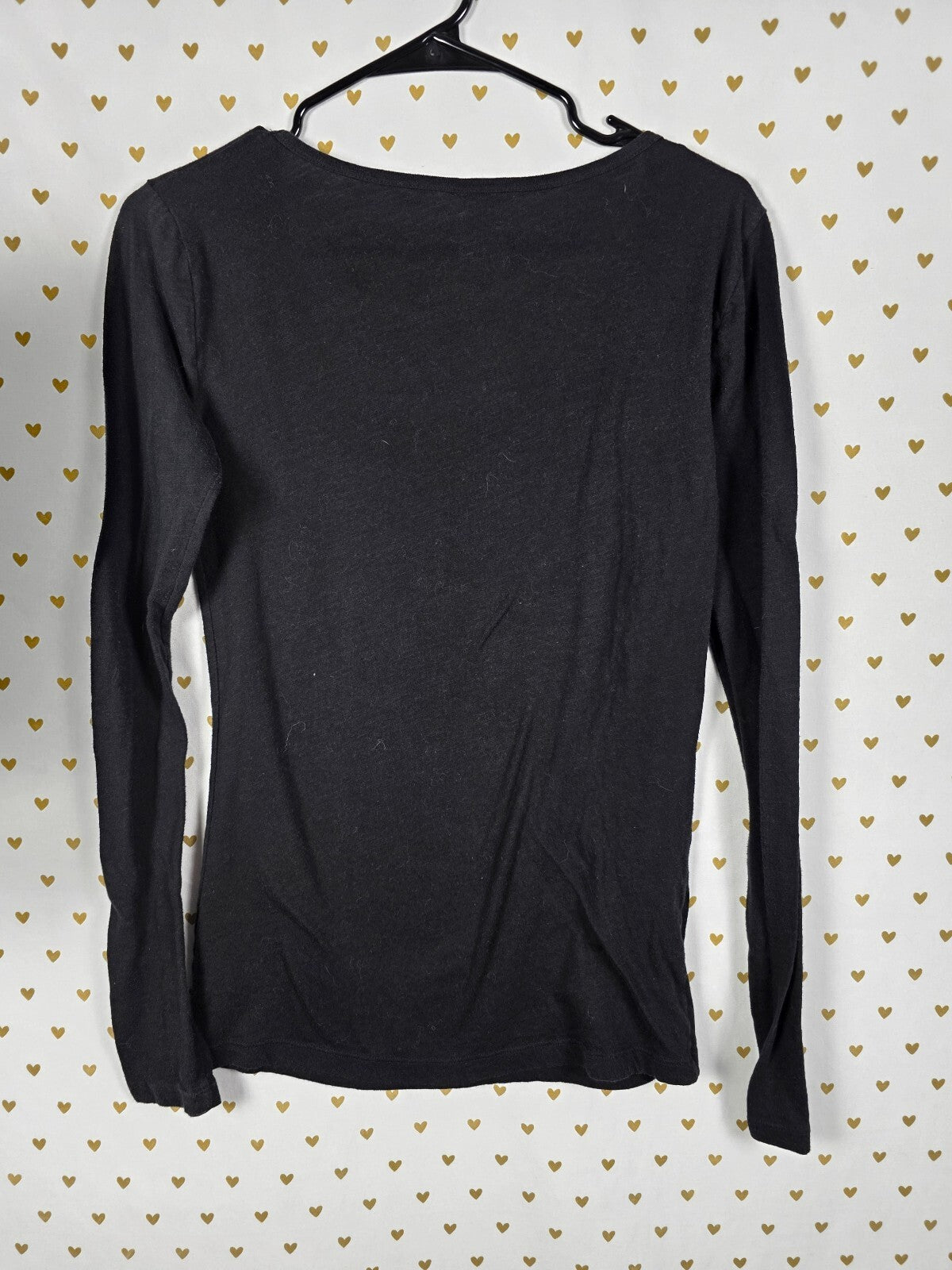 Victorias Secret PINK Vintage BLING heart Y2k Studded Long Sleeve Tee shirt Med