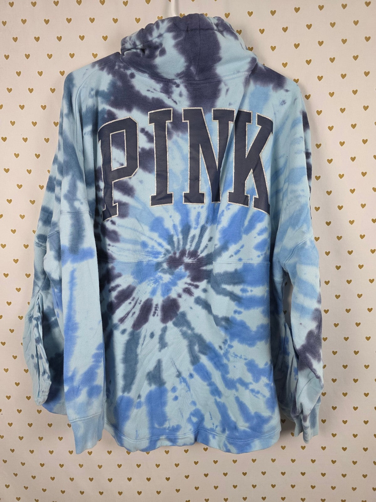 Victorias Secret Pink Pullover Tye Dye Slouchy Sweater Shirt XL logo