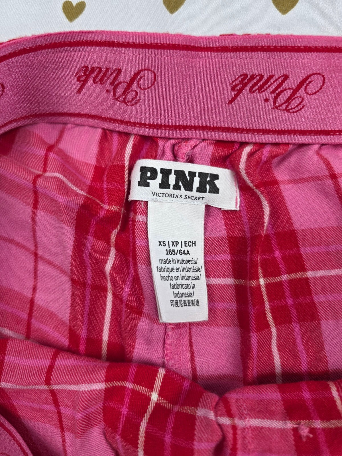 Victorias Secret PINK Plaid XS Sleep Shorts Boxers Pajama Bottoms