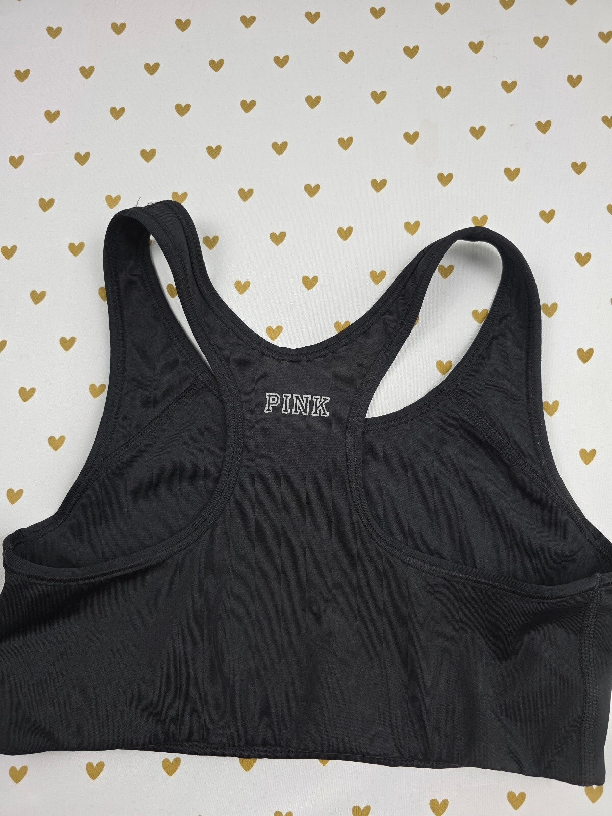 Victorias Secret Pink Active black Medium Bralette Bra Top Tank