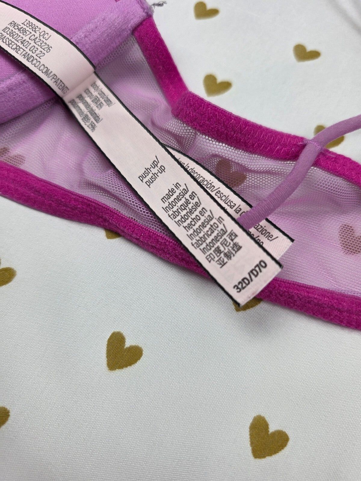 Victorias Secret Purple Strappy Front Close Racerback Bra 32D Push Up