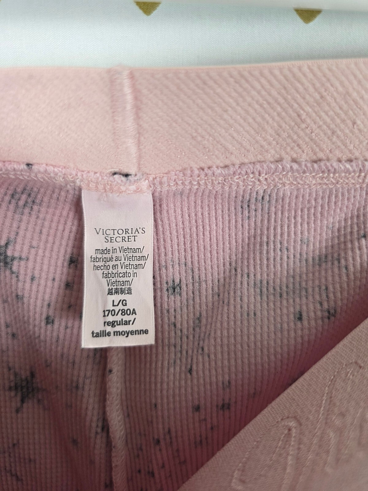 Victorias Secret Waffle Thermal Logo Large Sleep Pants Pajama PJ Bottoms