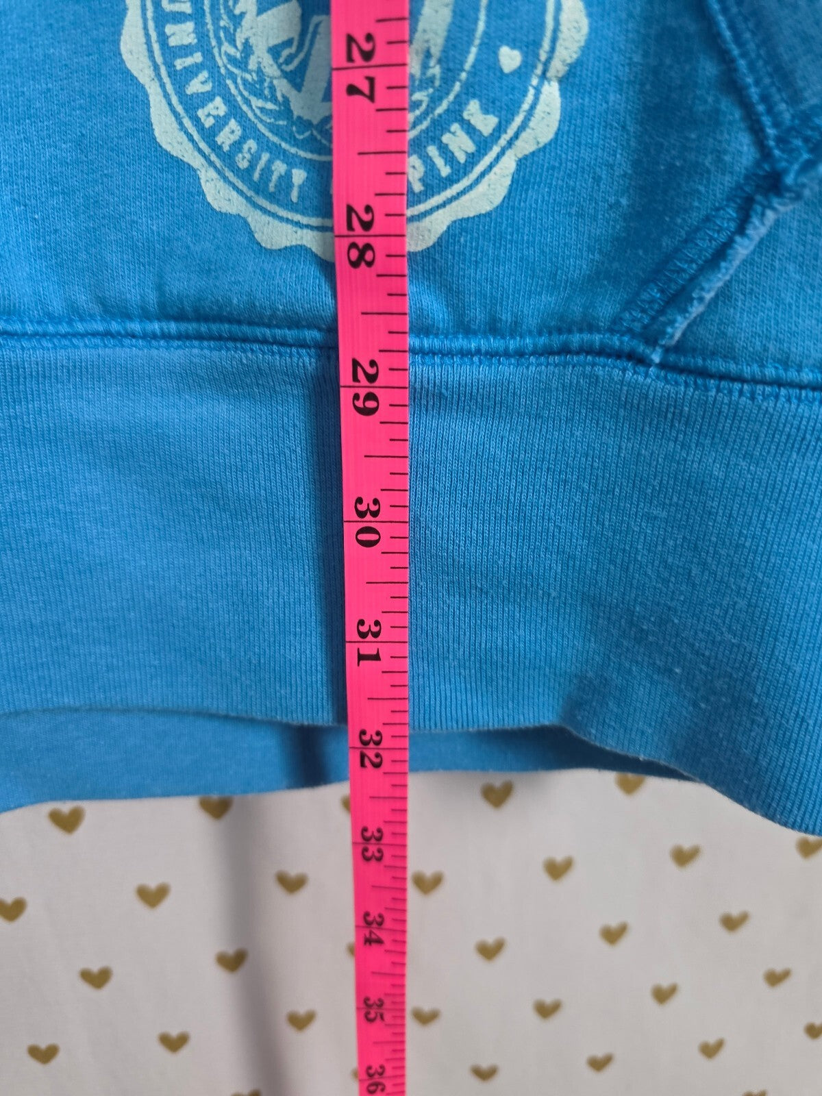 PINK Victoria's Secret Sweater Dress Hoodie Blue Peace Love Pink M Y2K