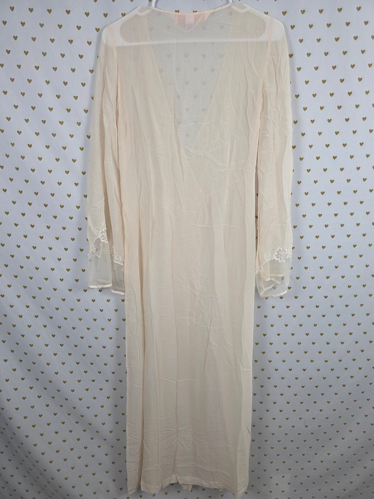 Vintage 2000 Victoria’s Secret 100% Silk Nightgown Robe Set Lace Beaded M/L