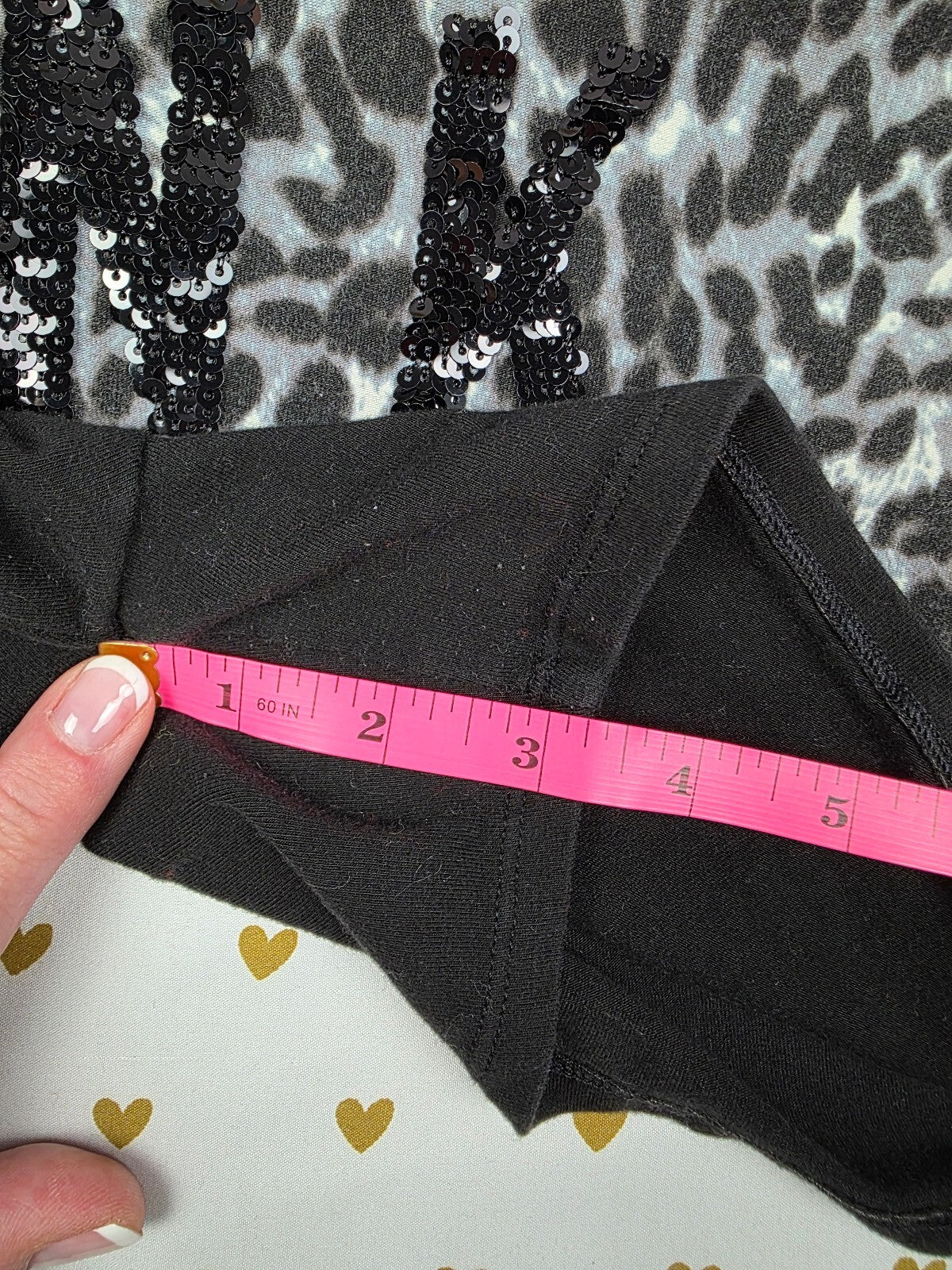Victorias Secret PINK Bling Sequined Leopard Cheetah Foldover Yoga Shorts SM
